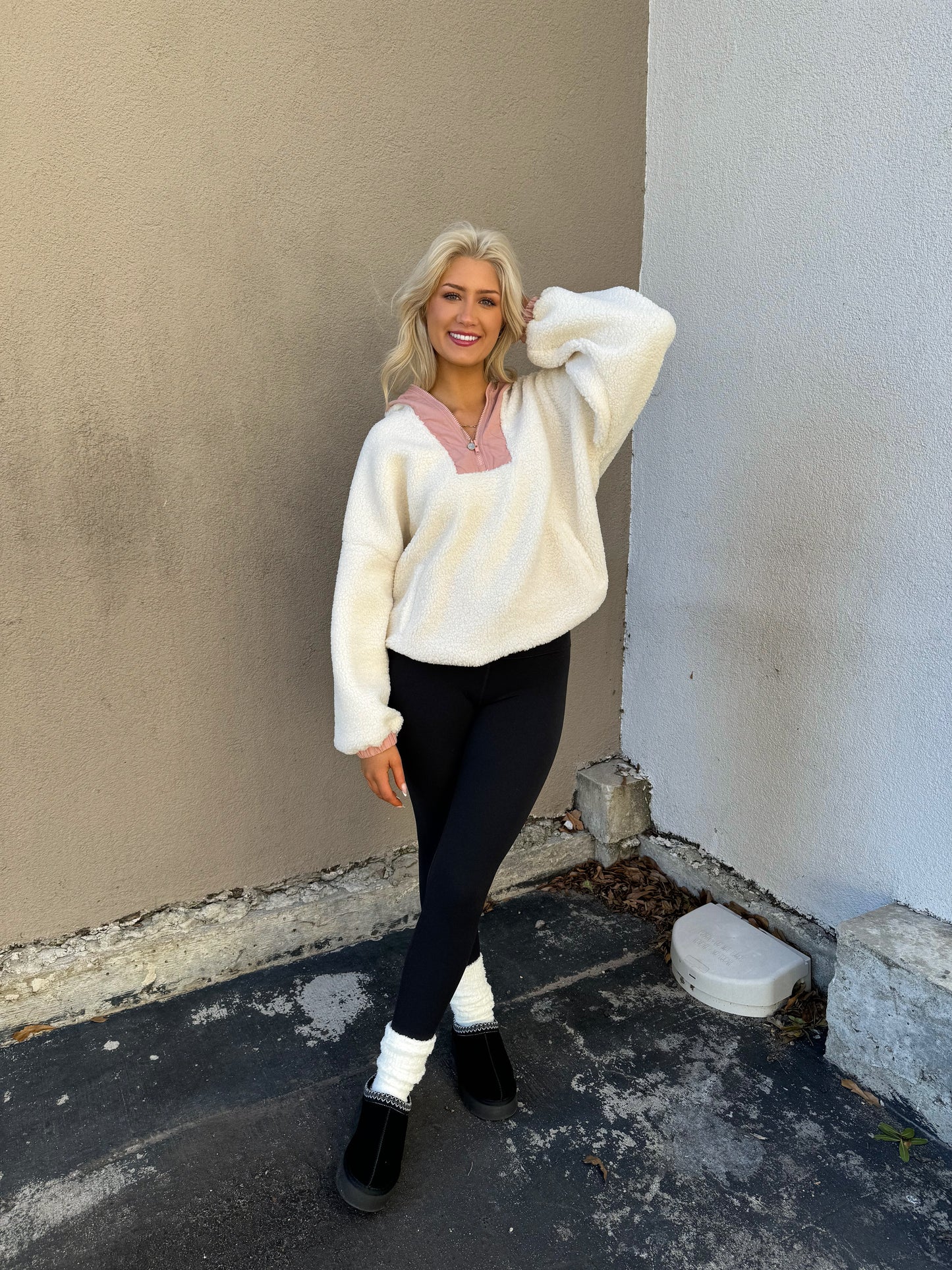 Fine Line Sherpa Pullover