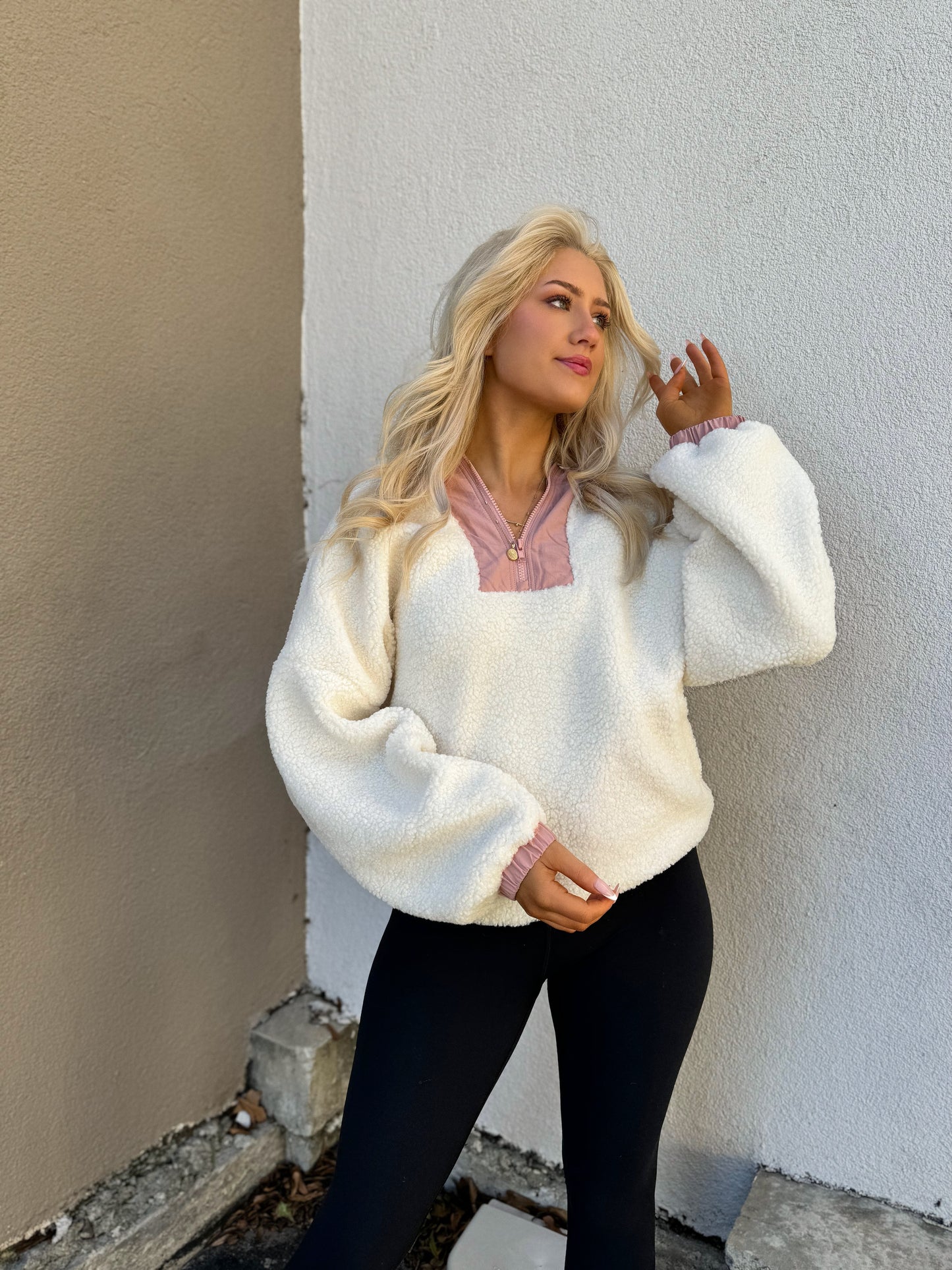 Fine Line Sherpa Pullover