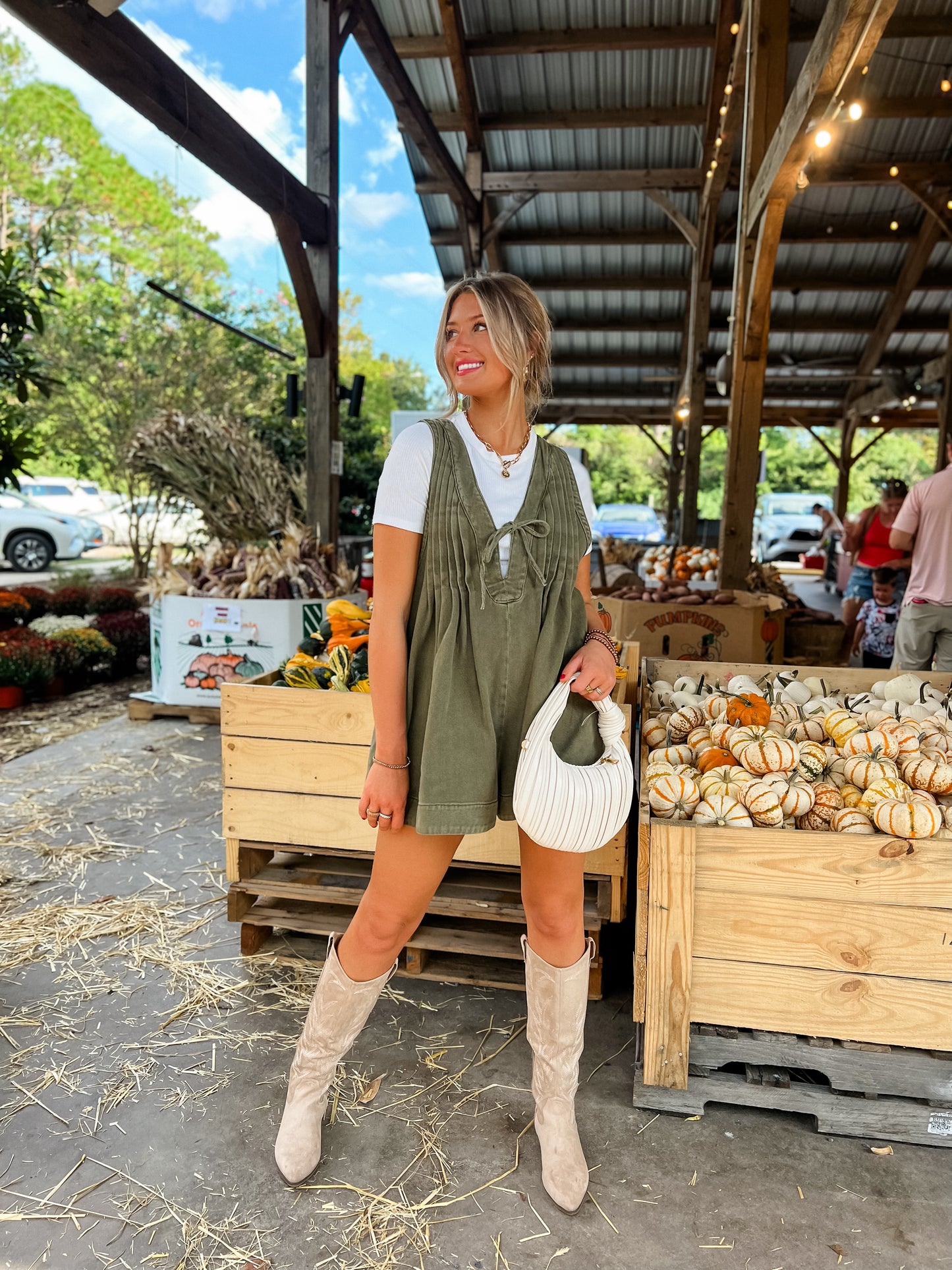 Makes Me Smile Olive Romper