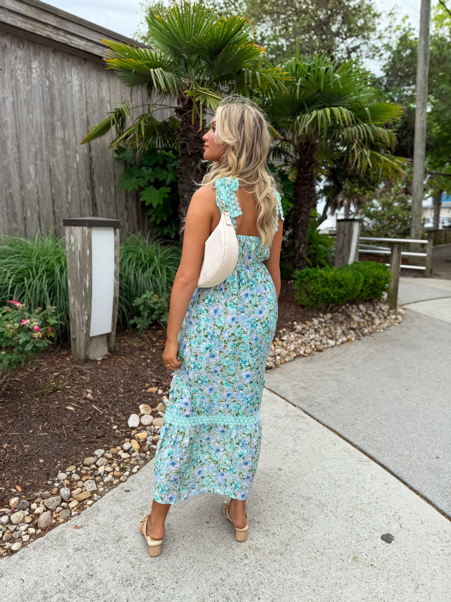 Wildflower Lane Maxi Dress: Aqua
