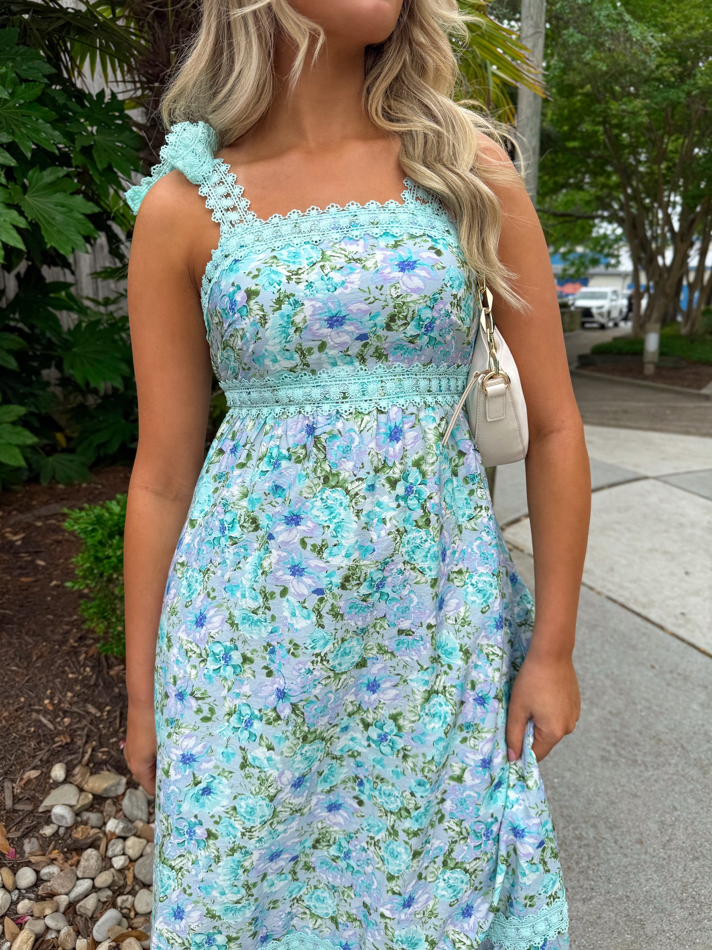 Wildflower Lane Maxi Dress: Aqua