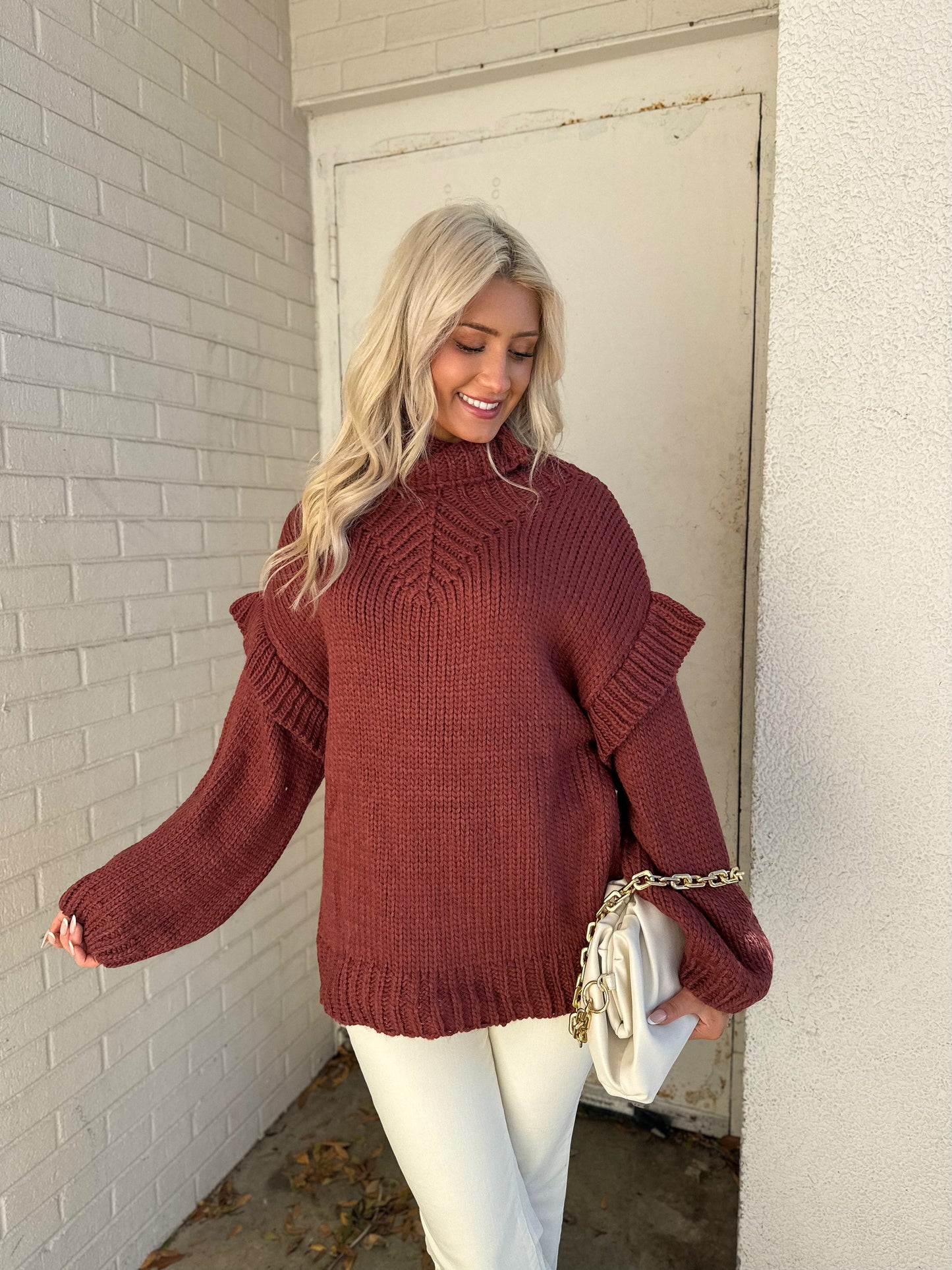 Focused On You Sweater: Deep Burgundy