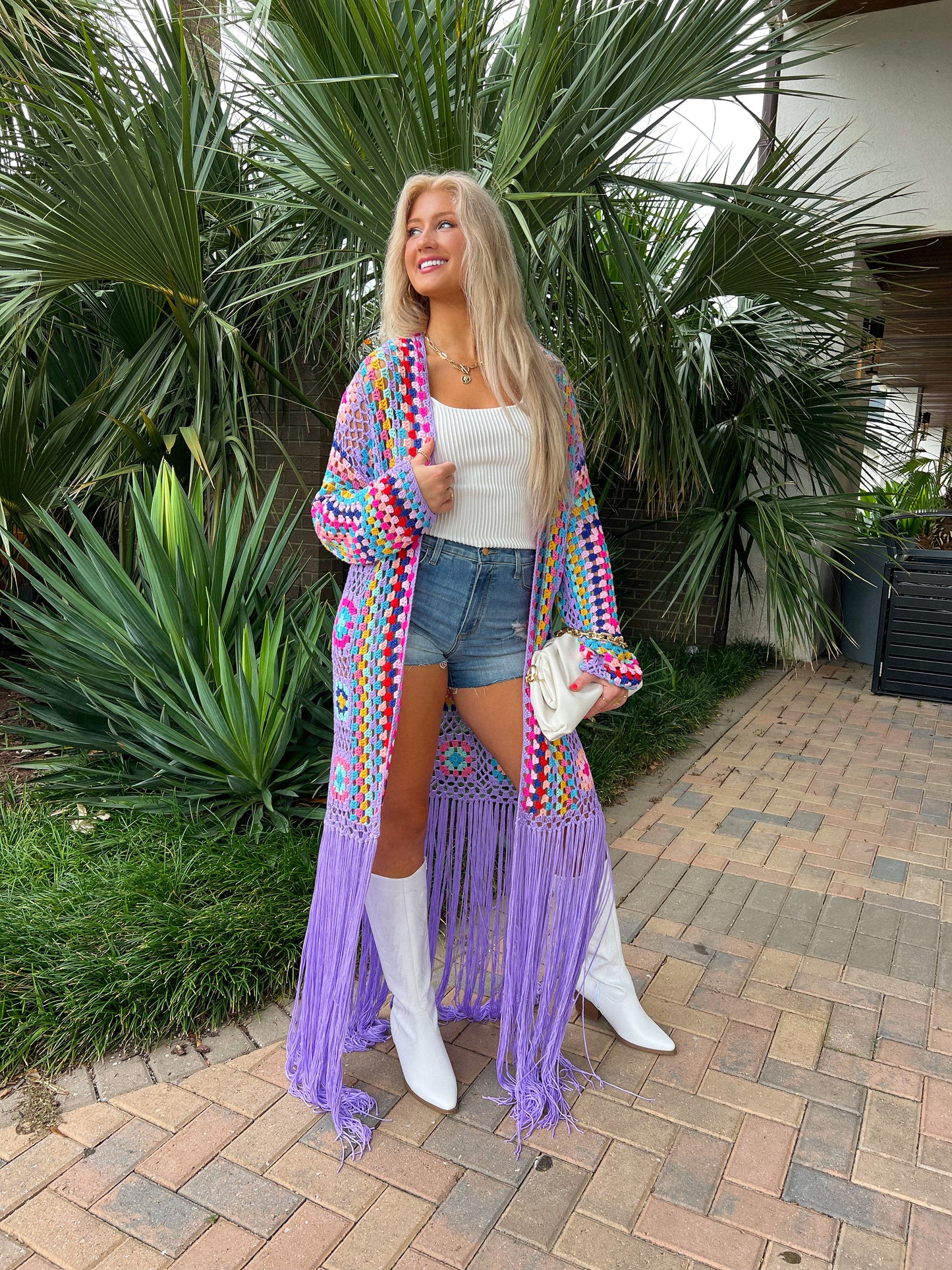 All I Really Want Crochet Duster: Purple