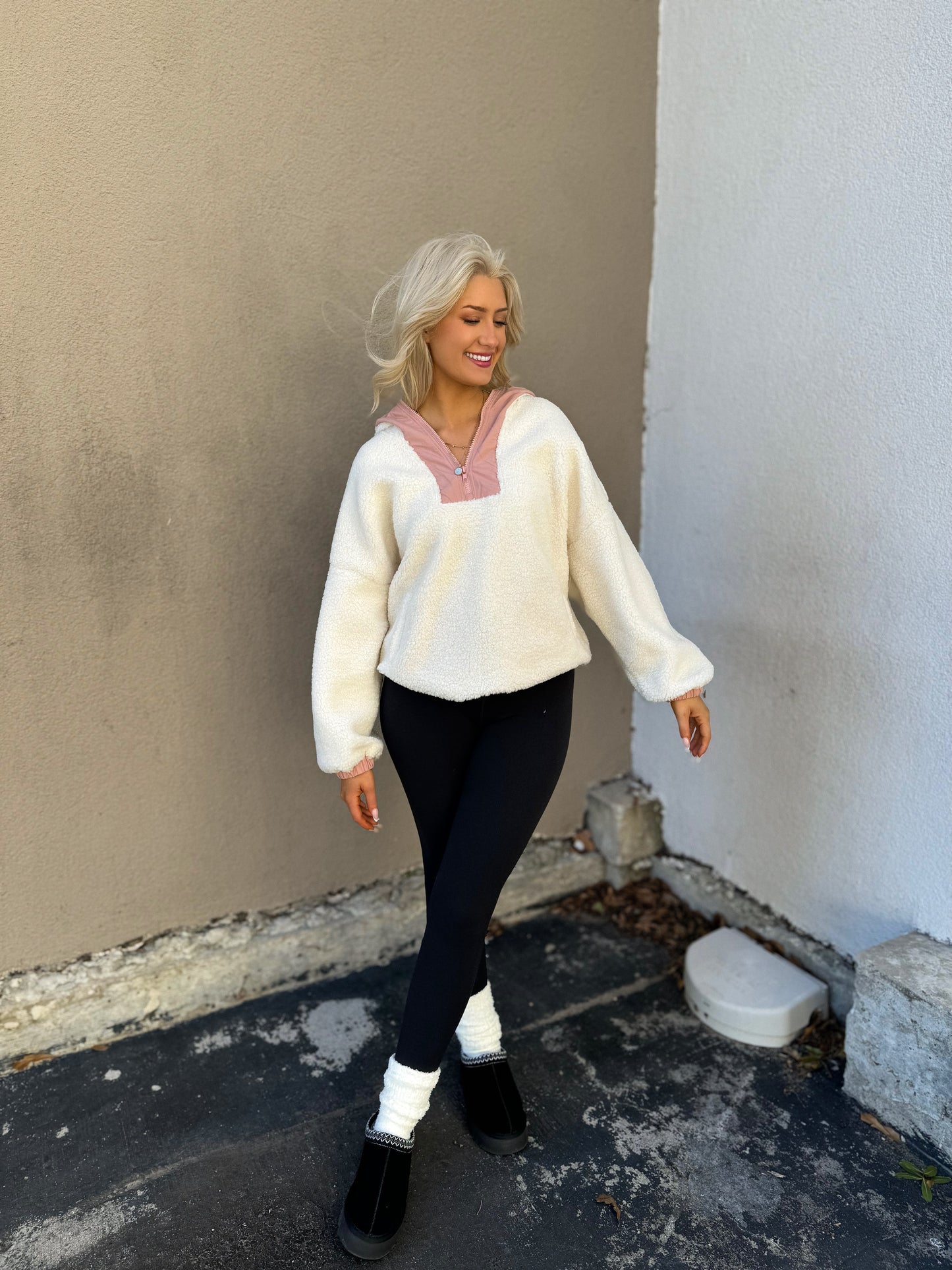 Fine Line Sherpa Pullover