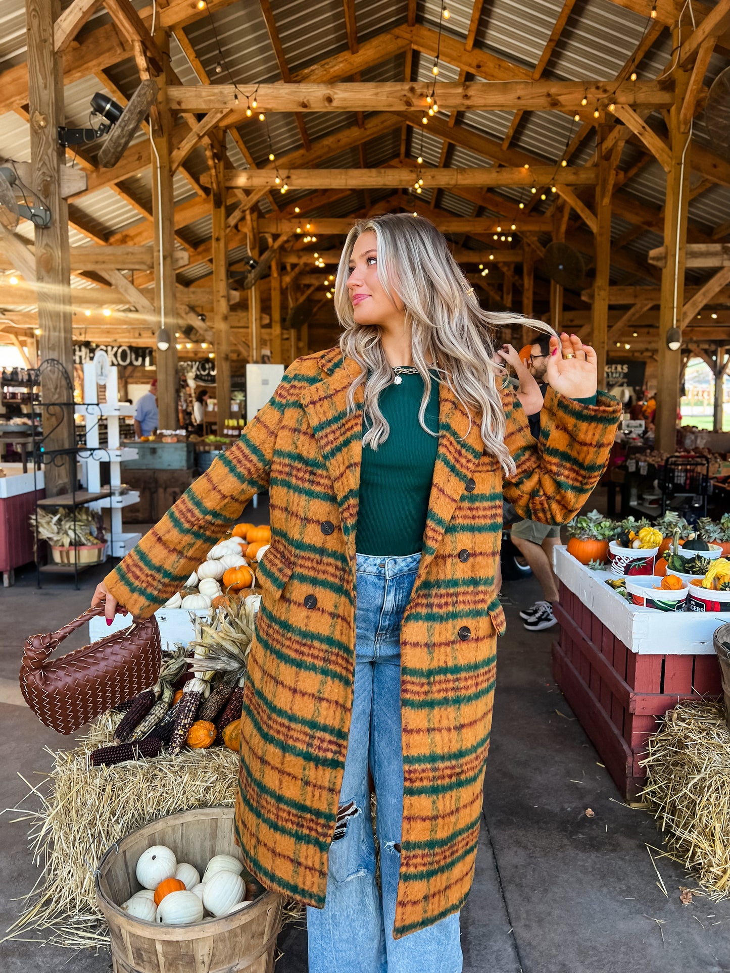Apple Spiced Plaid Coat
