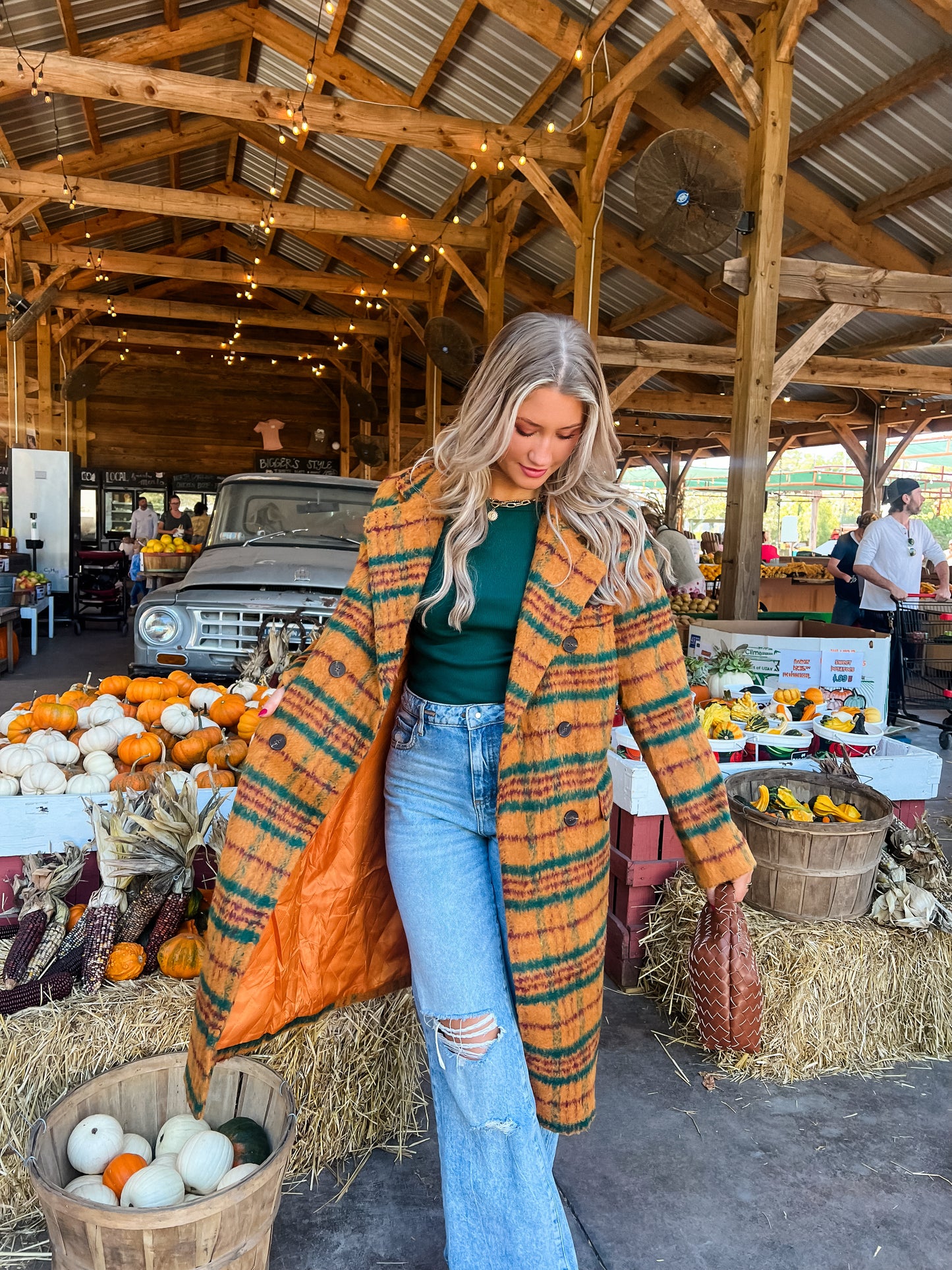 Apple Spiced Plaid Coat
