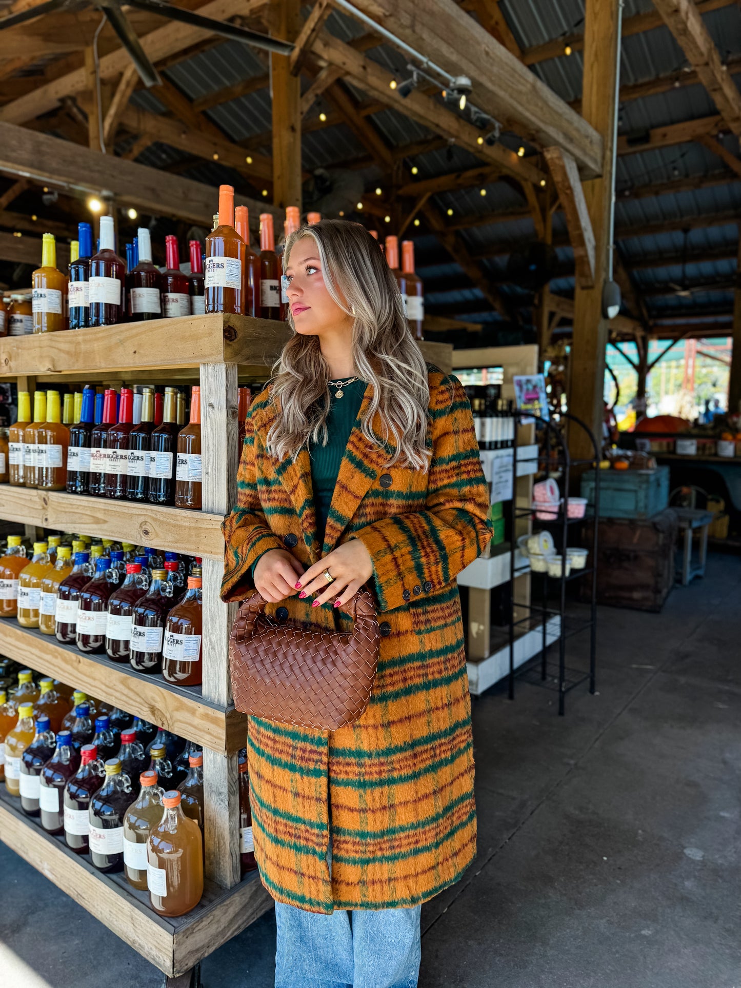 Apple Spiced Plaid Coat