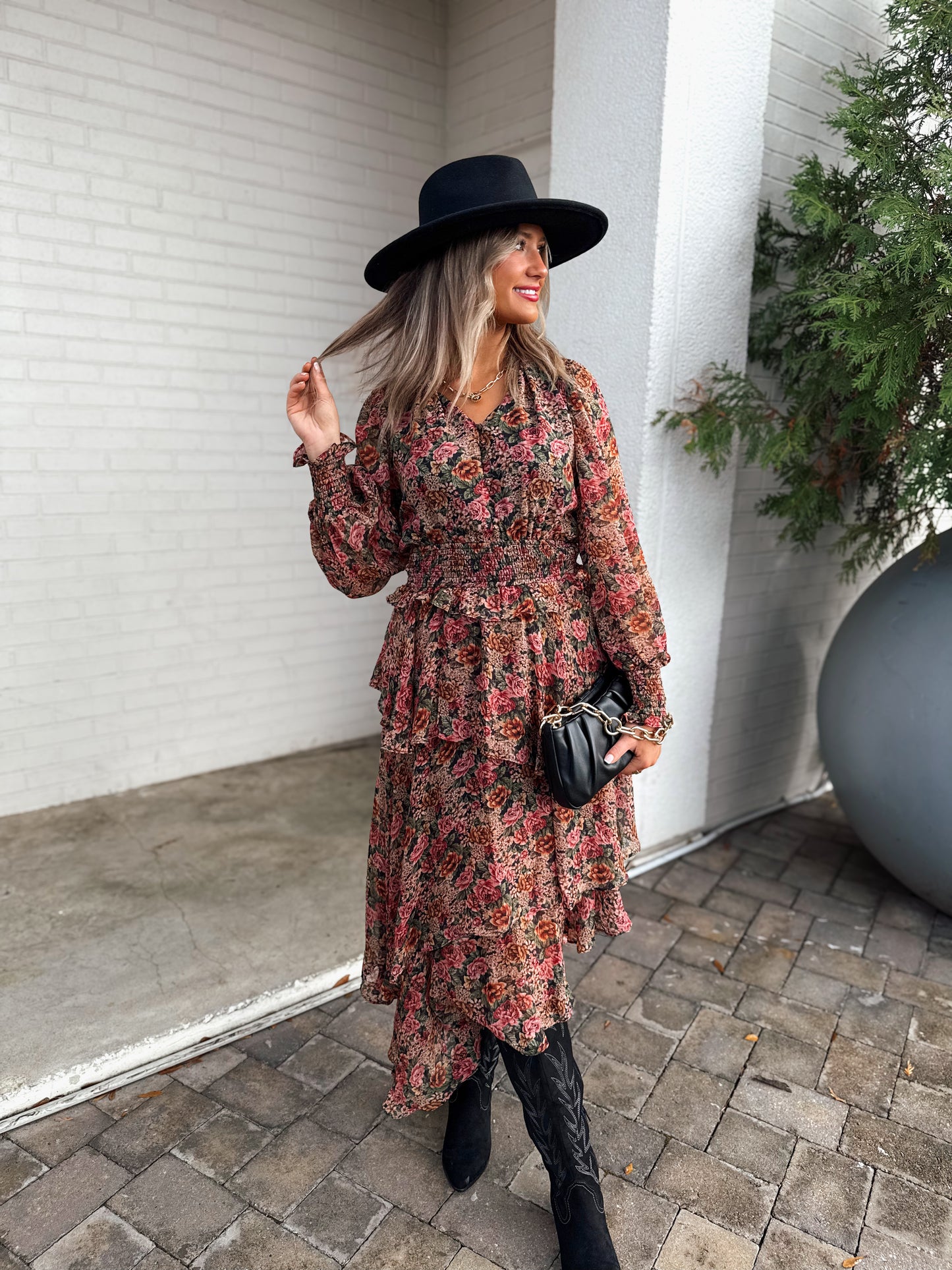 Vintage Rose Floral Dress