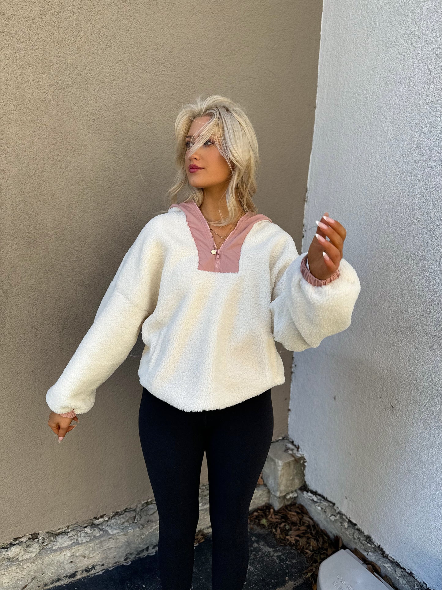 Fine Line Sherpa Pullover