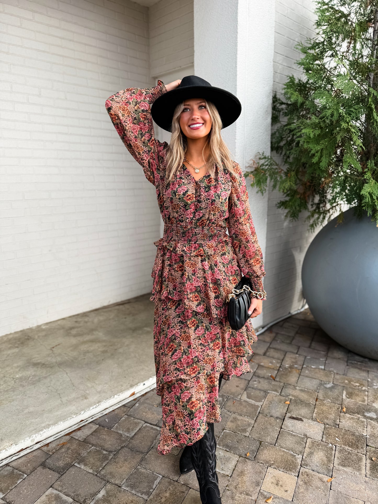 Vintage Rose Floral Dress