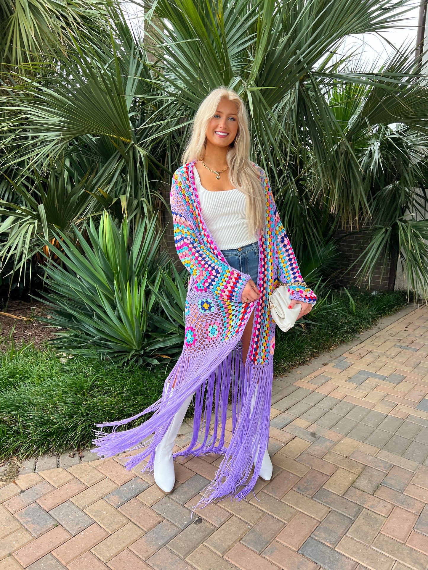 All I Really Want Crochet Duster: Purple