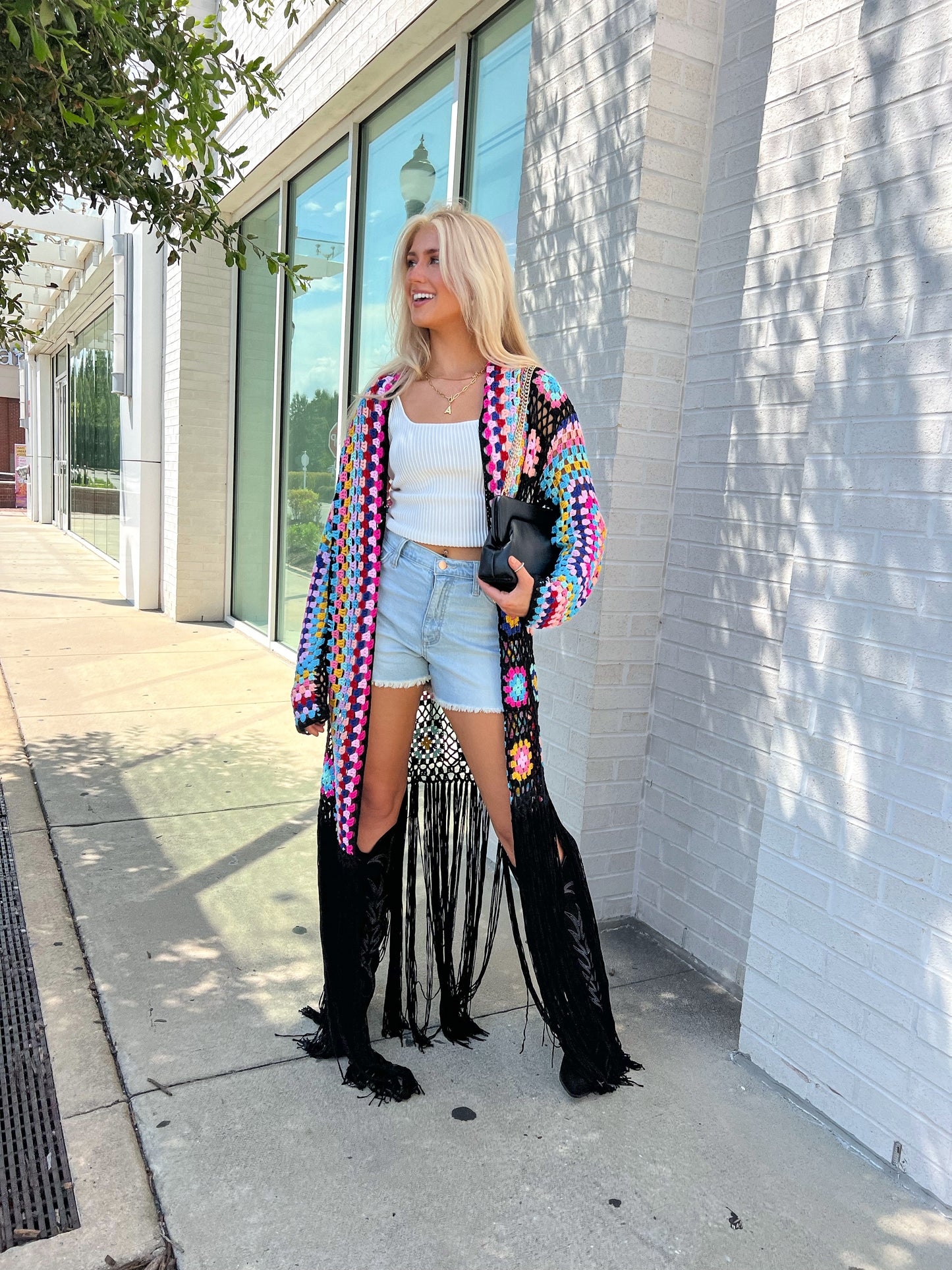 All I Really Want Crochet Duster: Black PREORDER