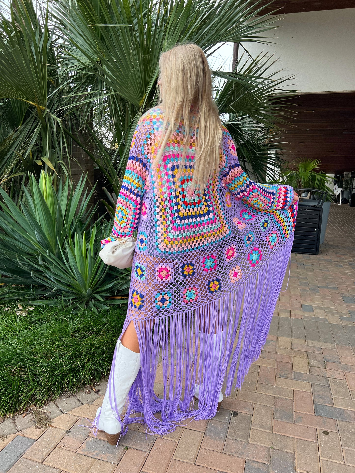 All I Really Want Crochet Duster: Purple