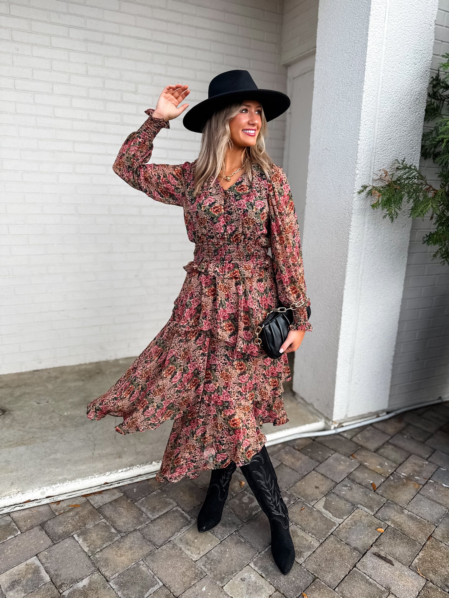 Vintage Rose Floral Dress