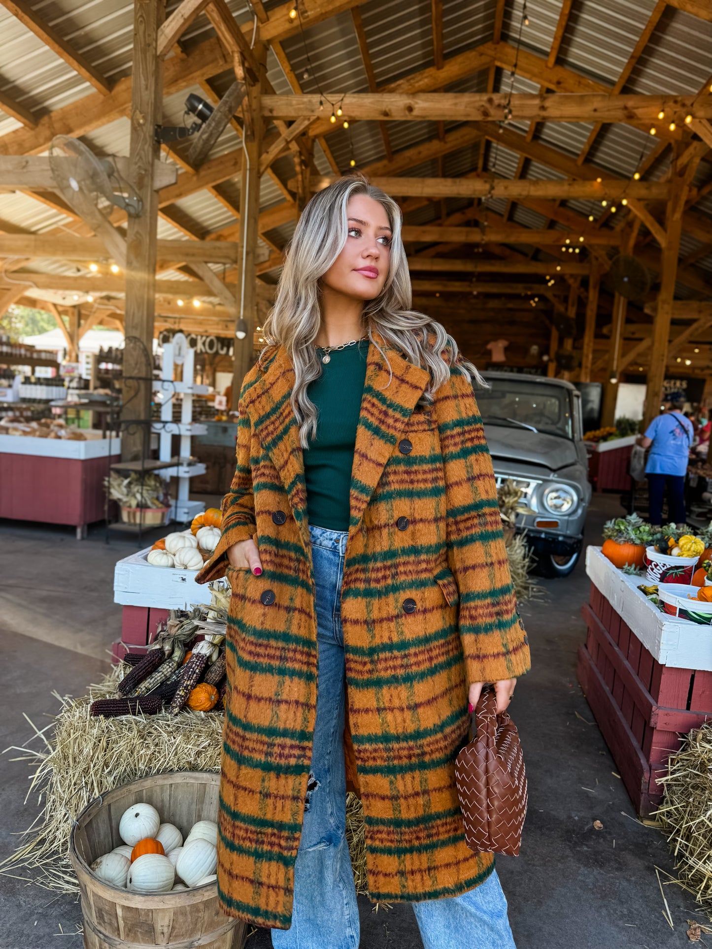 Apple Spiced Plaid Coat