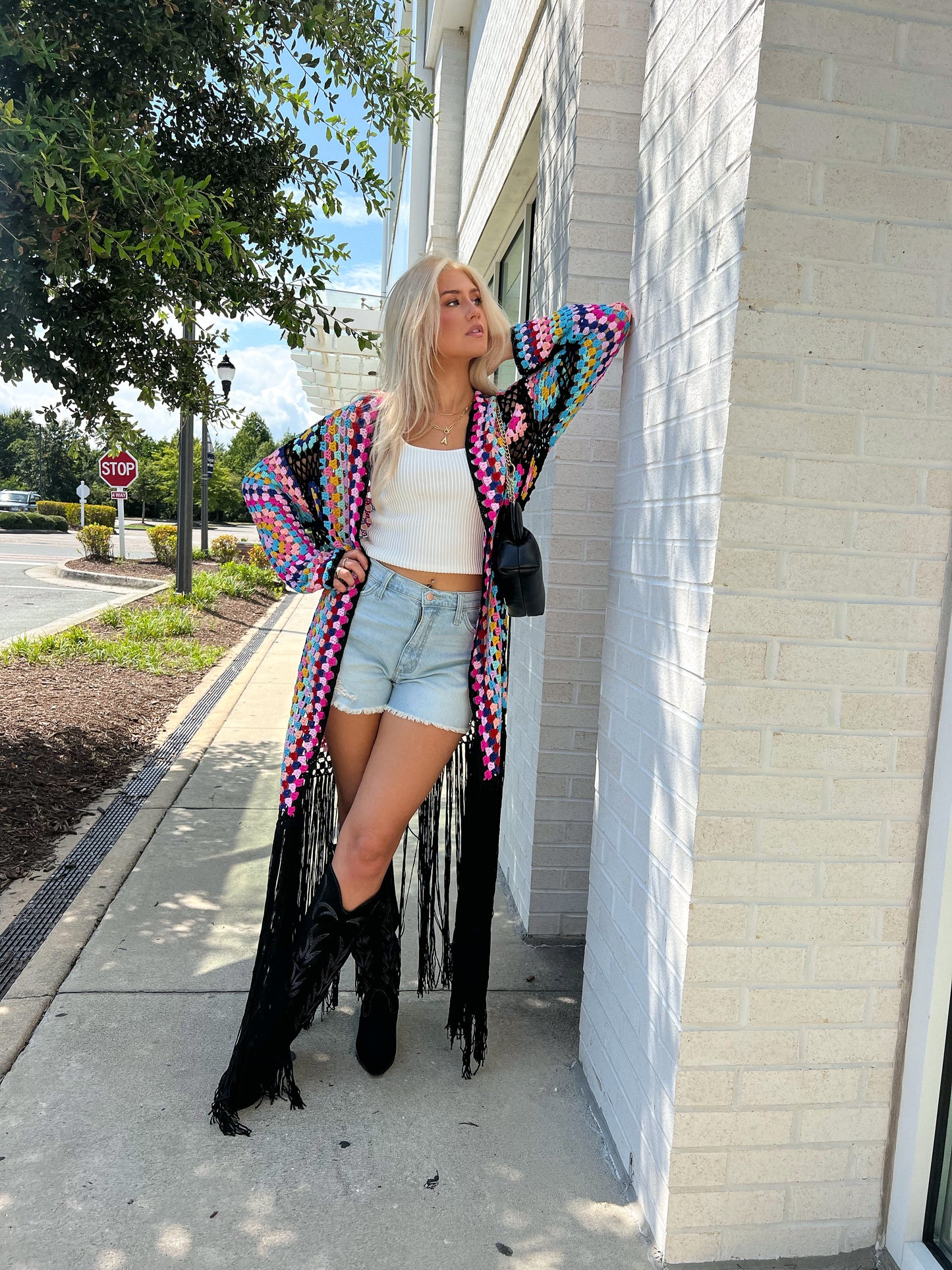 All I Really Want Crochet Duster: Black PREORDER
