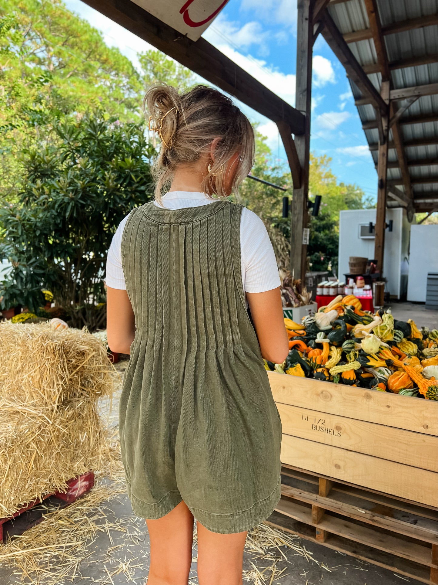 Makes Me Smile Olive Romper