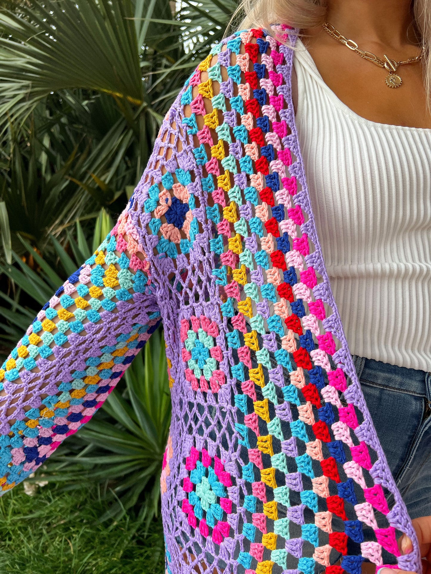 All I Really Want Crochet Duster: Purple