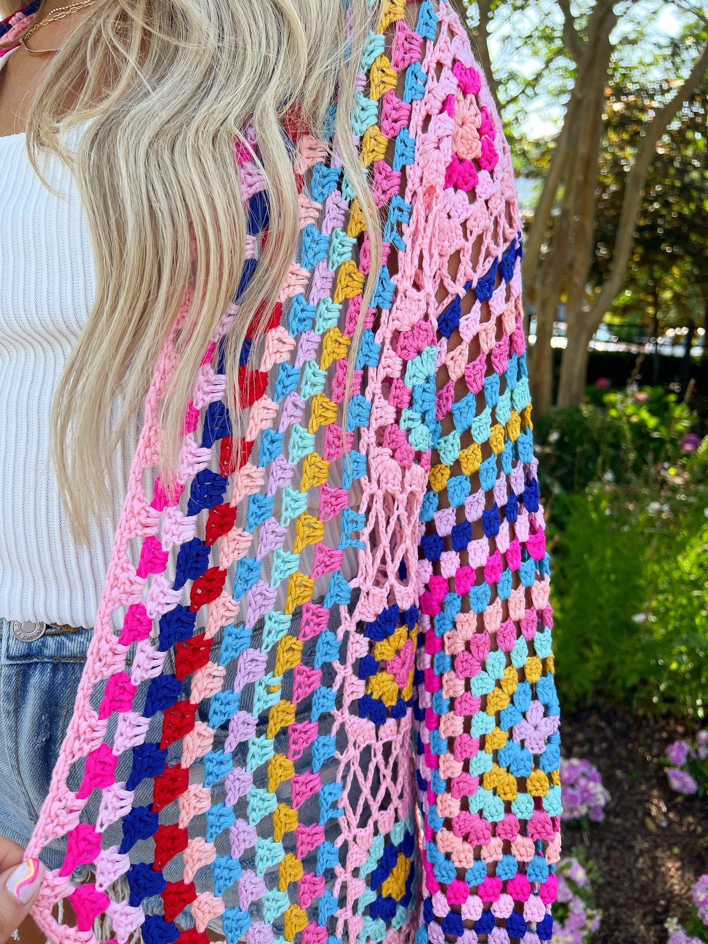 All I Really Want Crochet Duster: Pink
