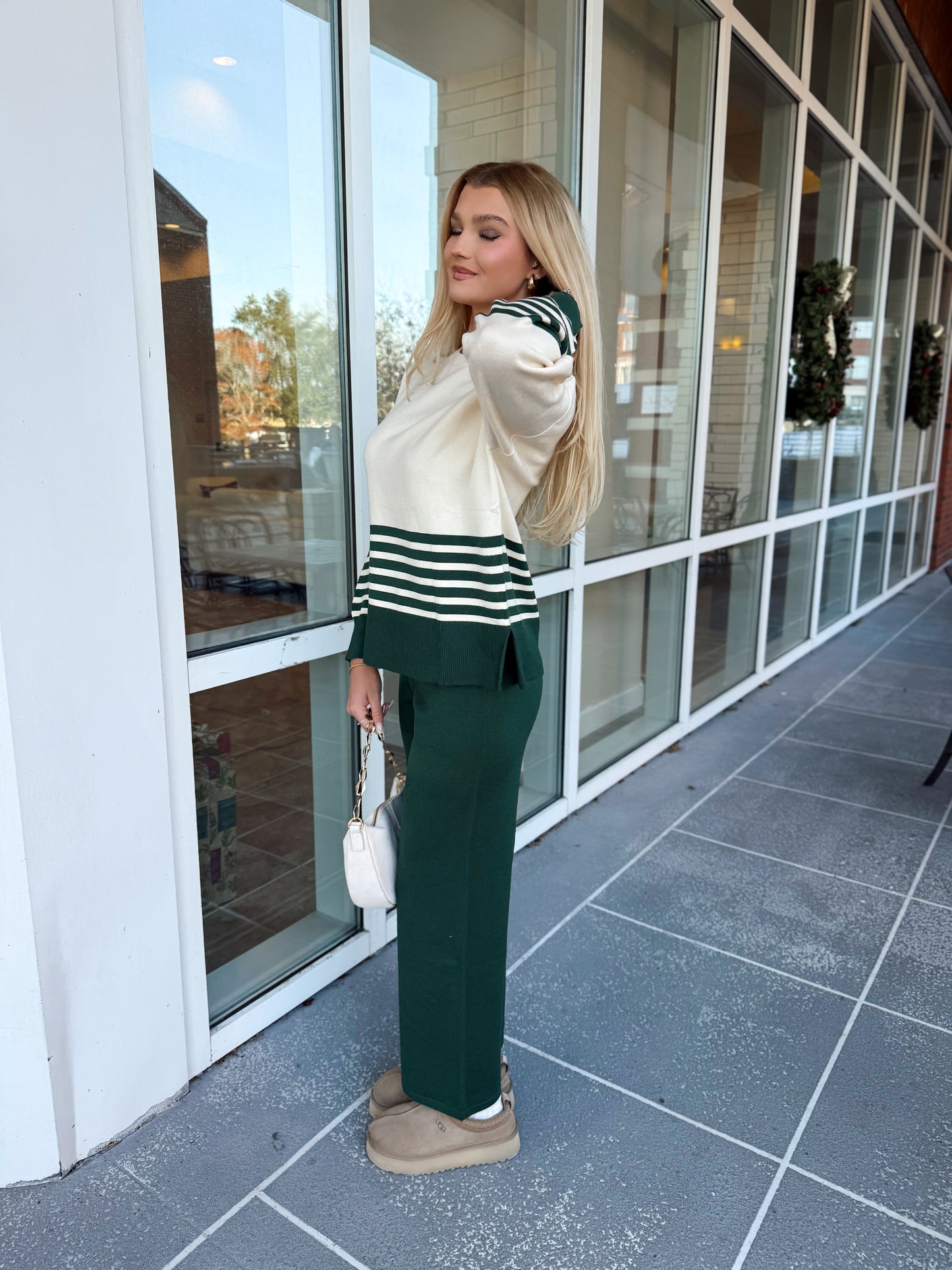 Evergreen Stripe Lounge Set