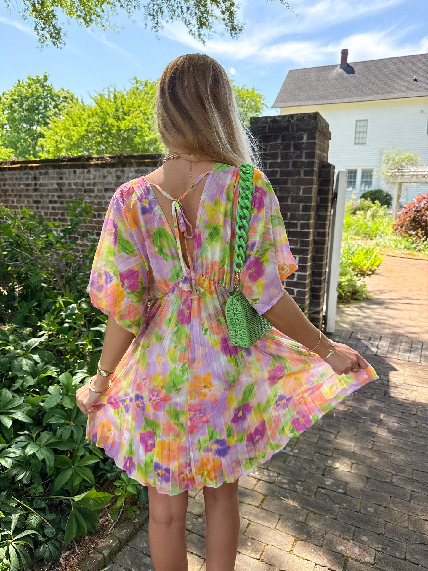 Petals & Prosecco Pleated Dress
