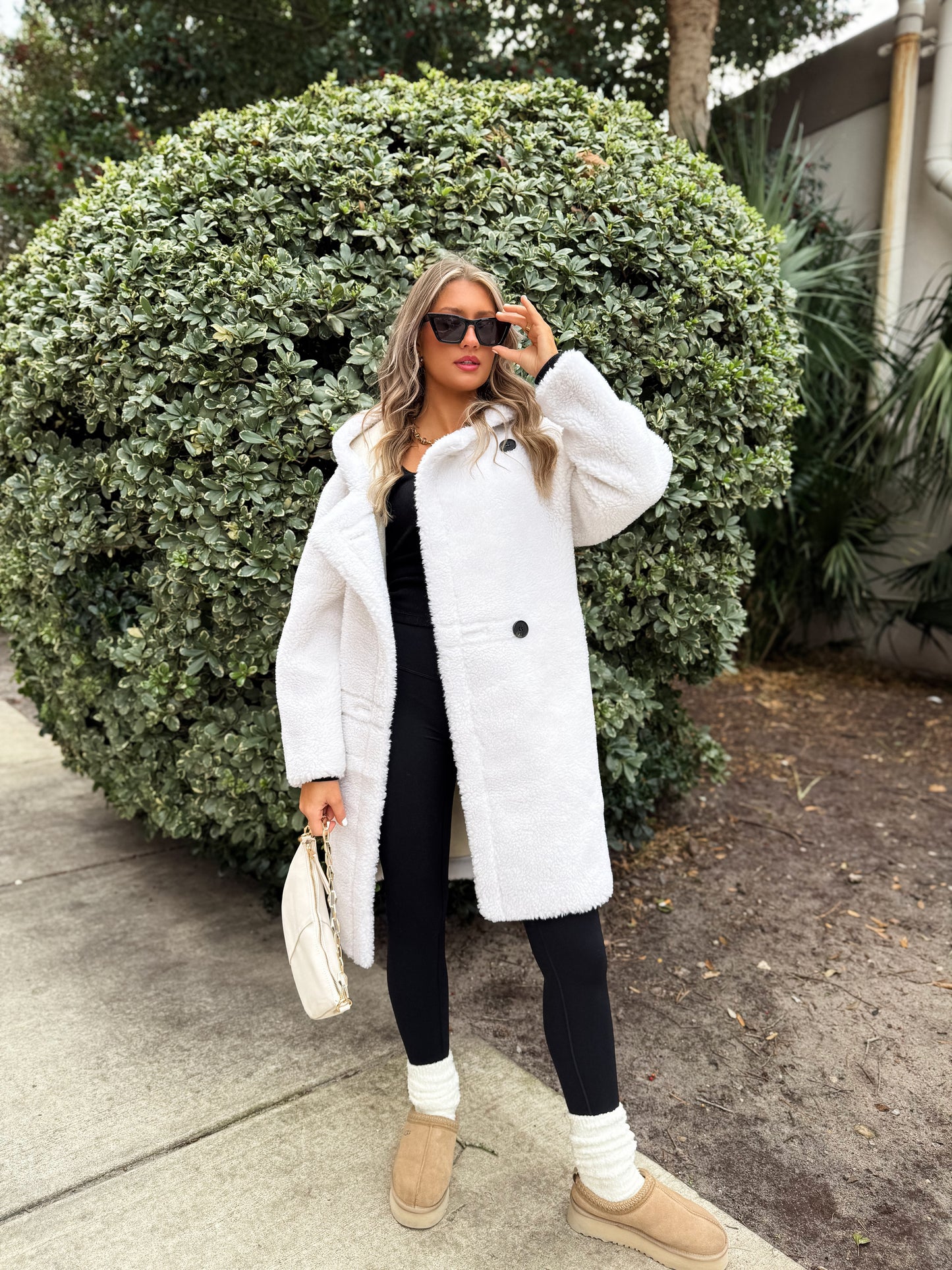 Go Where You Choose Sherpa Coat: White