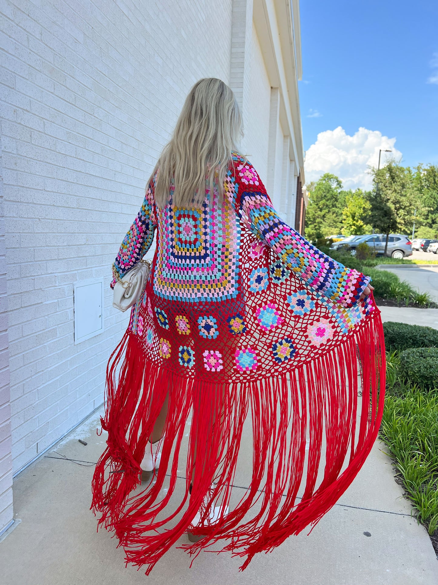 All I Really Want Crochet Duster: Red IN STOCK