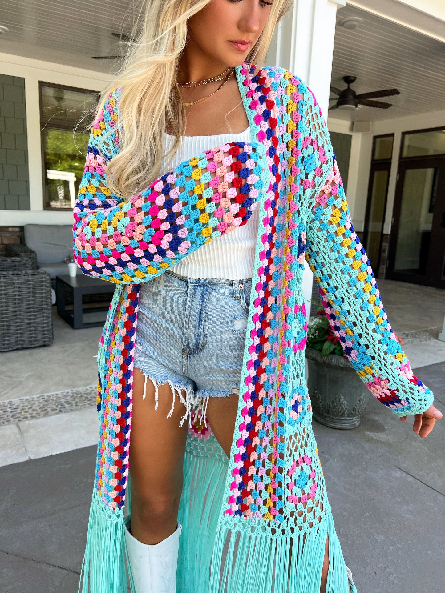 All I Really Want Crochet Duster: Jade IN STOCK