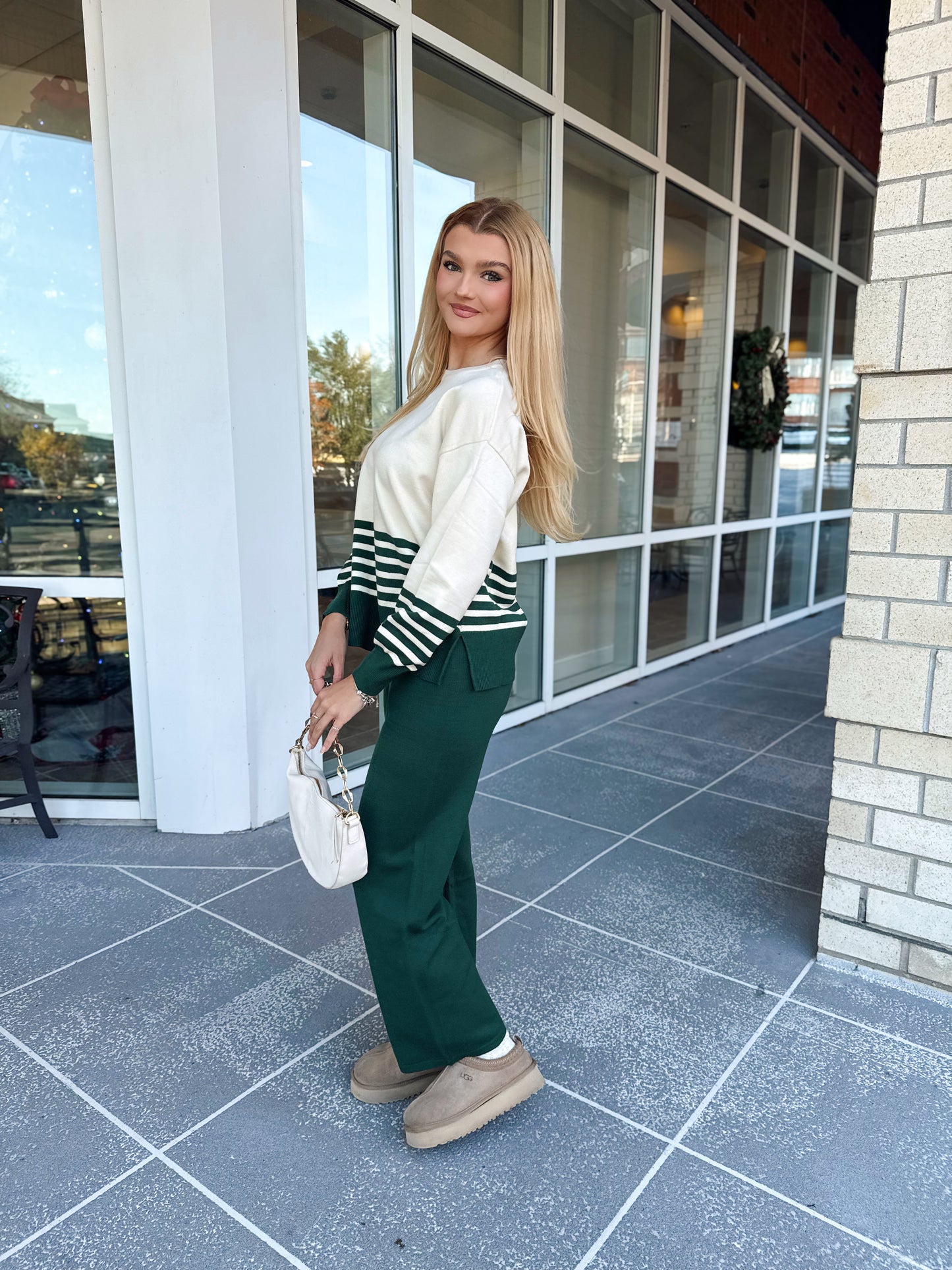 Evergreen Stripe Lounge Set