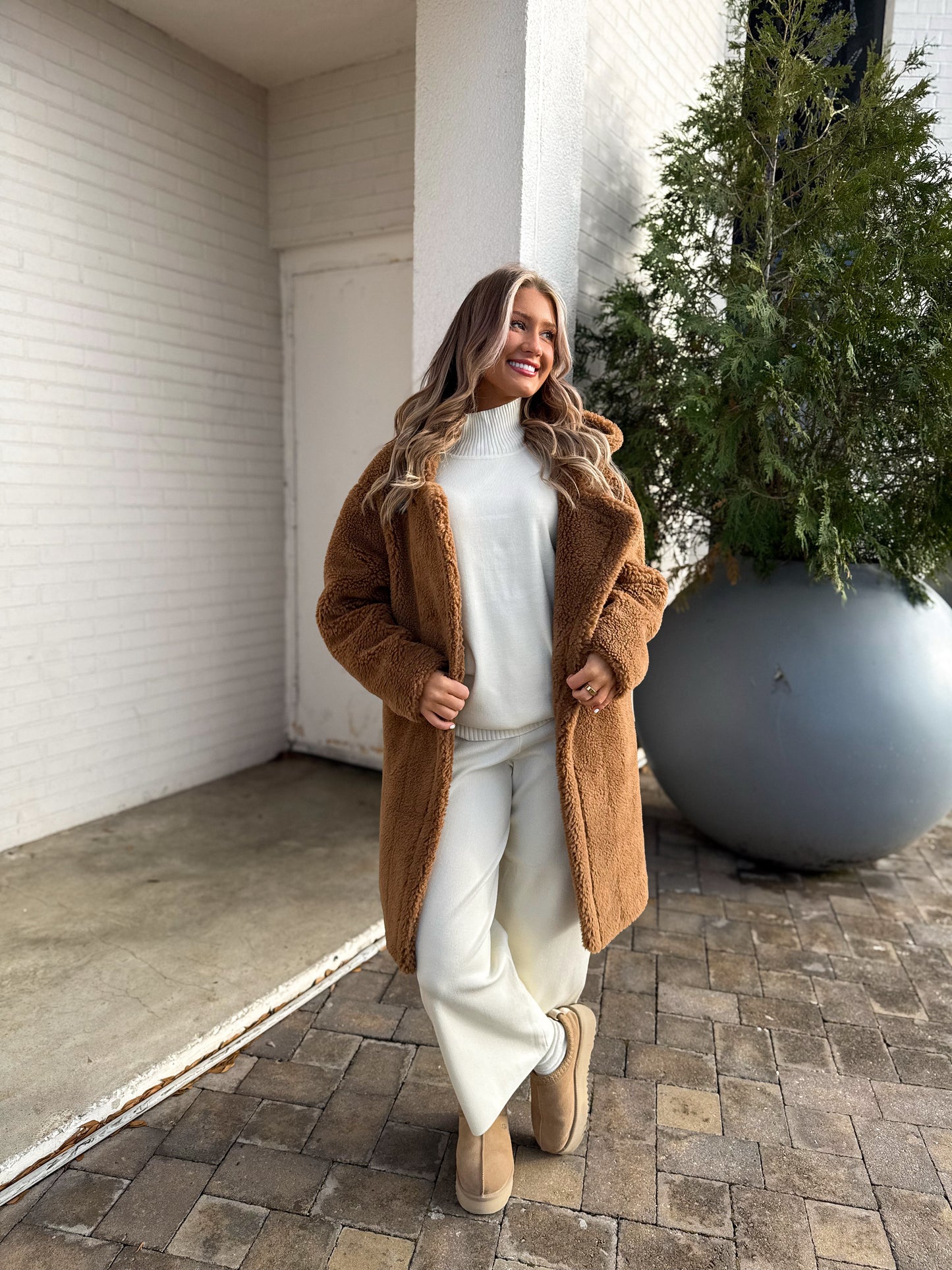 Go Where You Choose Sherpa Coat: Brown