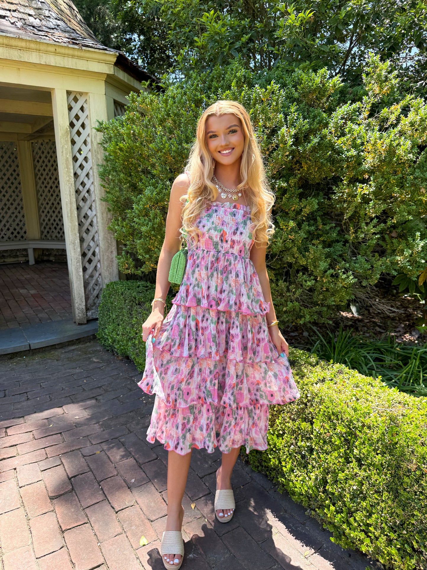 LaBelle Floral Tiered Midi Dress