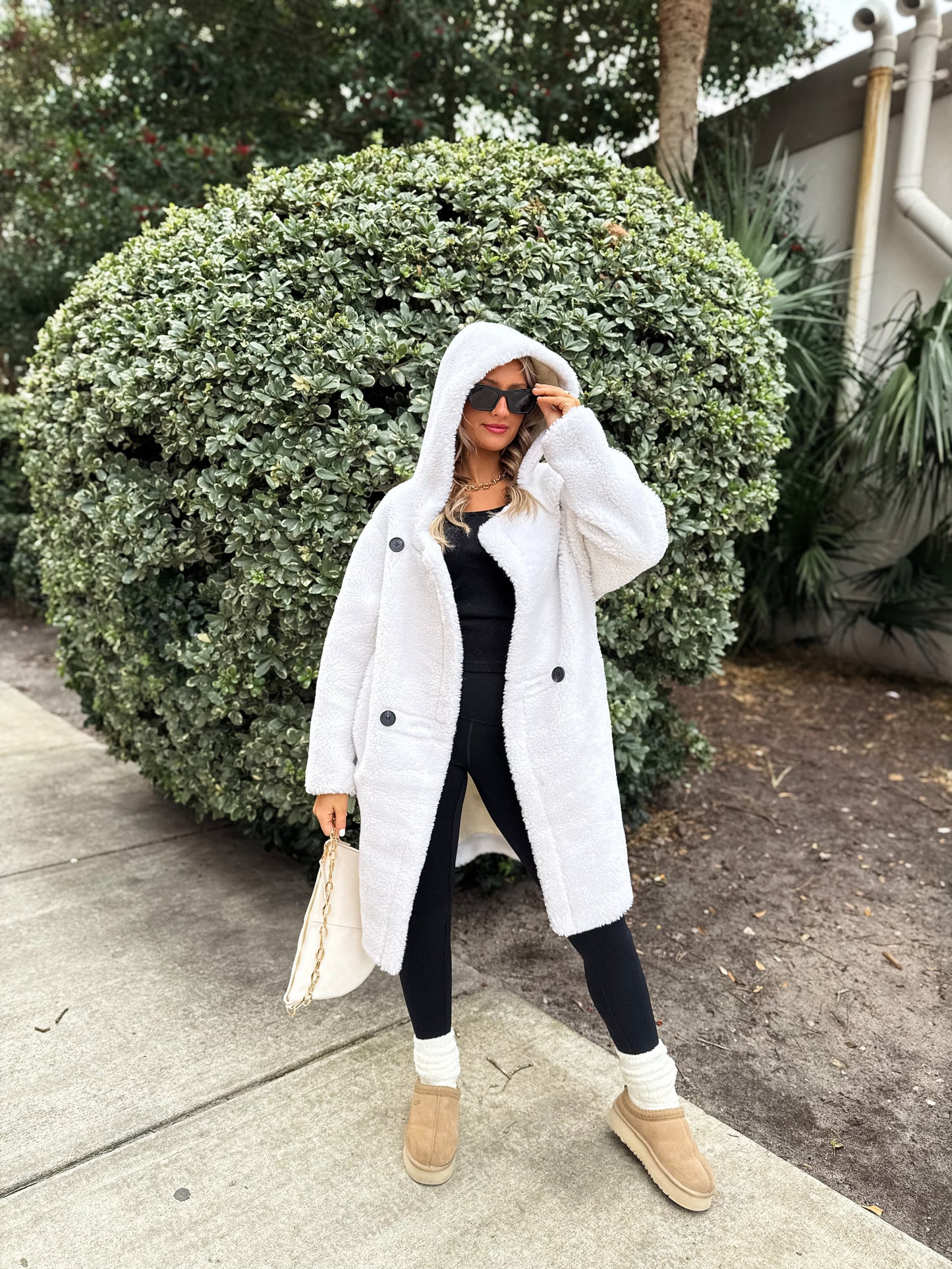 Go Where You Choose Sherpa Coat: White