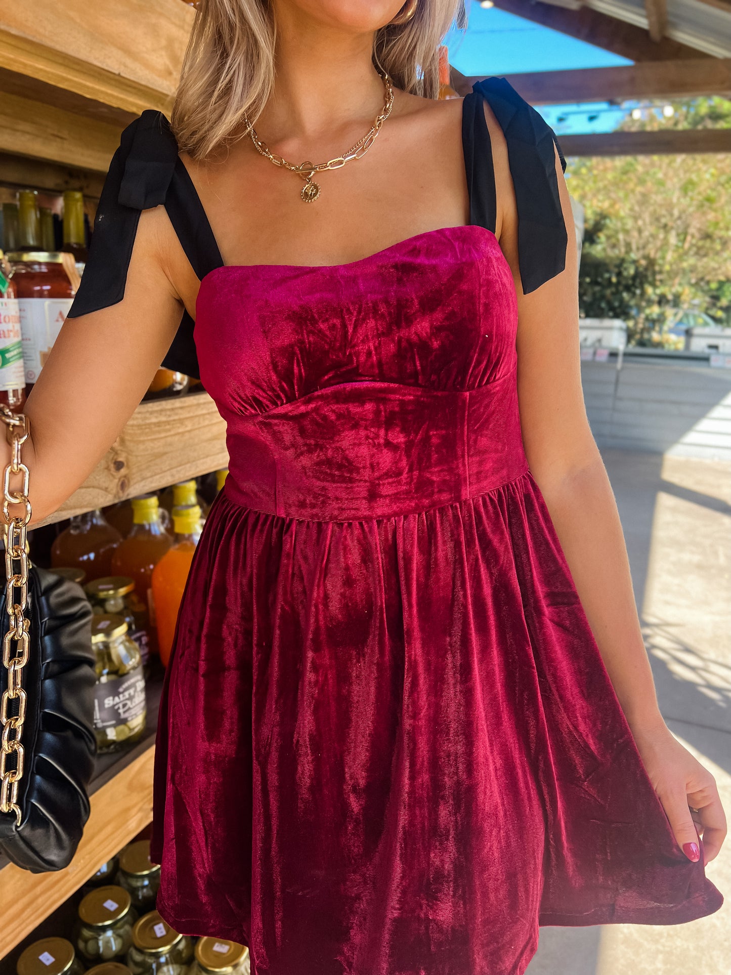 Vino Delight Velvet Dress