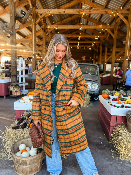 Apple Spiced Plaid Coat