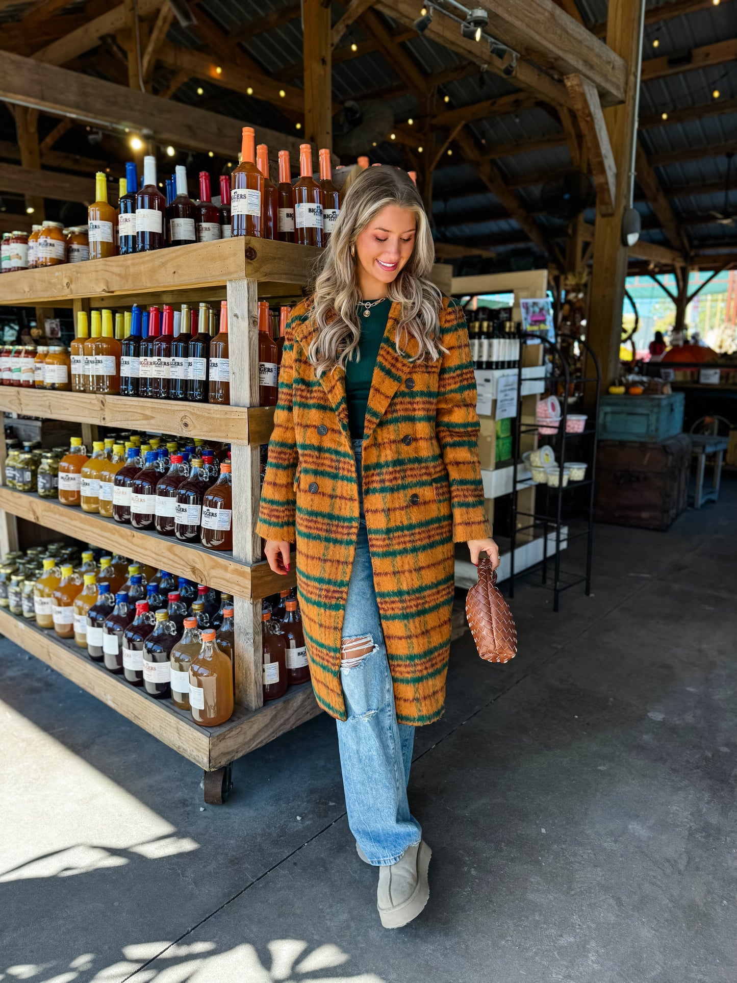 Apple Spiced Plaid Coat