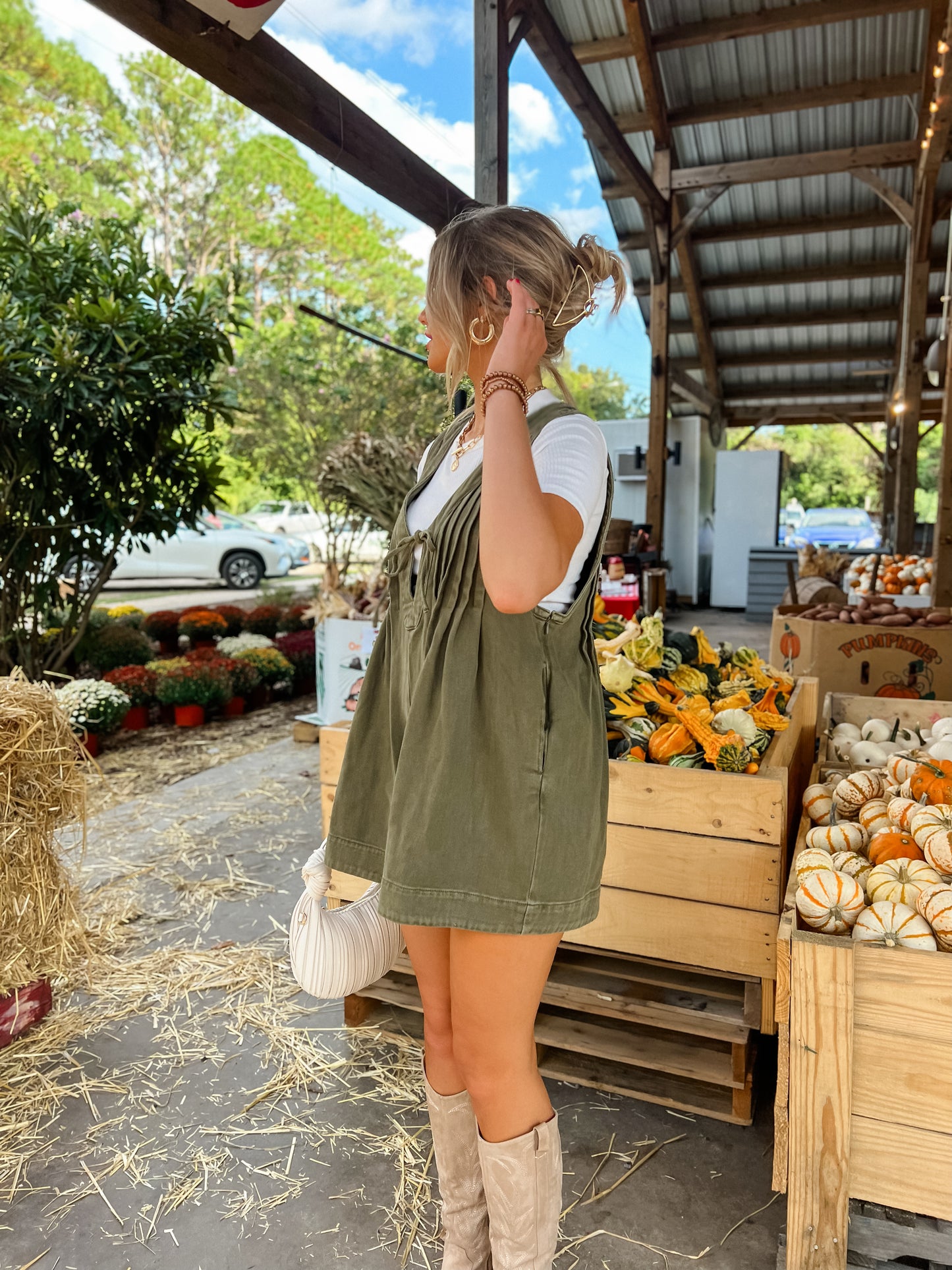 Makes Me Smile Olive Romper