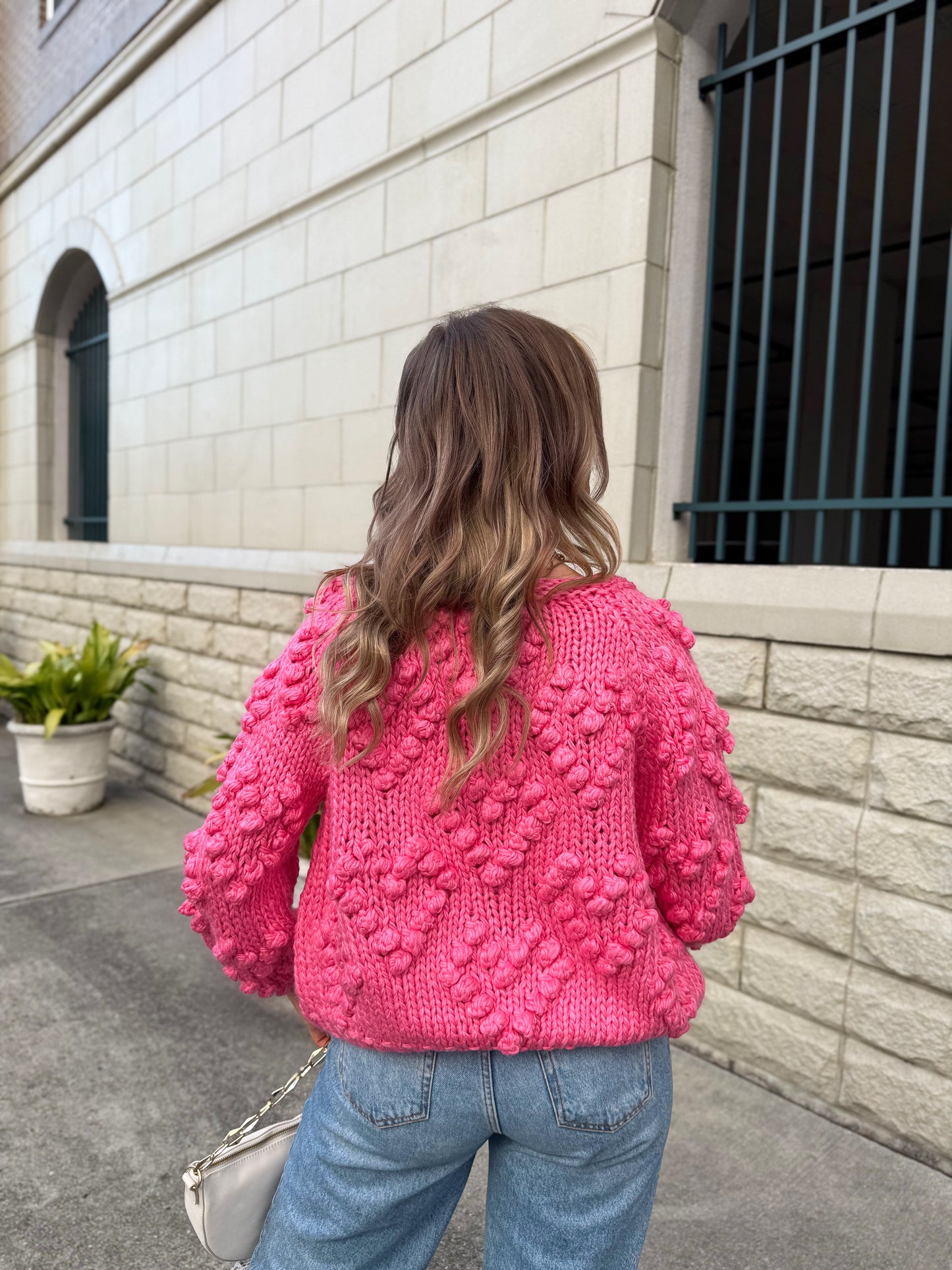 Heart On My Sleeve Cardigan: Pink