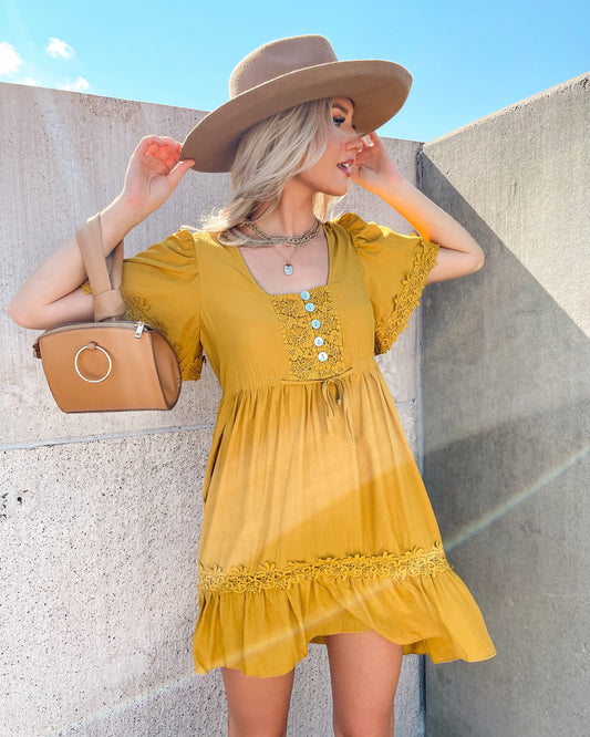 Mustard Lace Dress