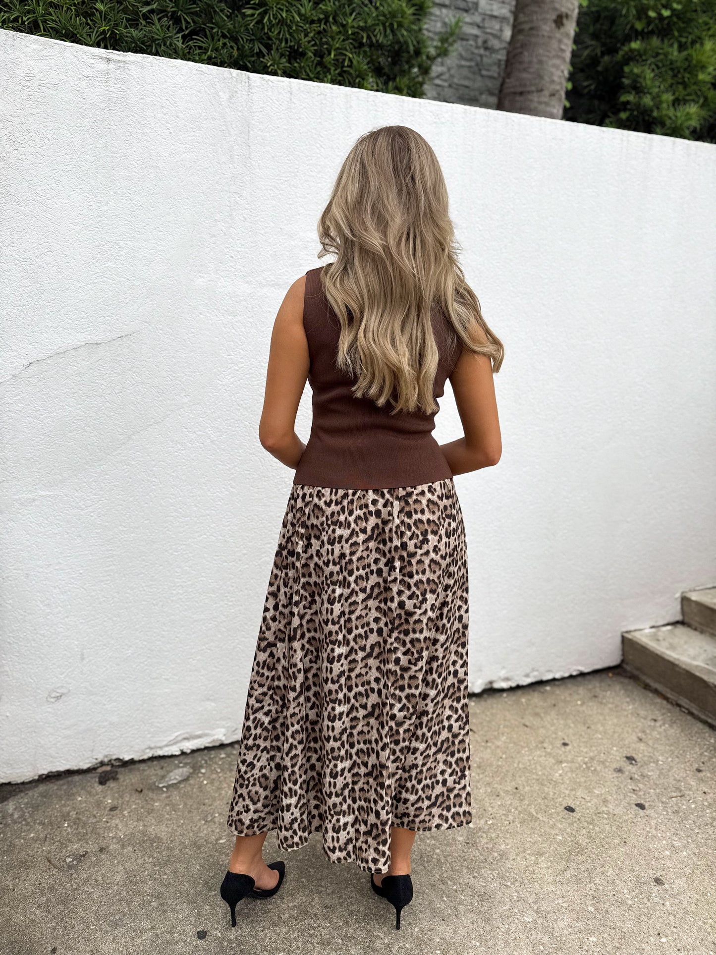 Mocha Charm Button Vest Top
