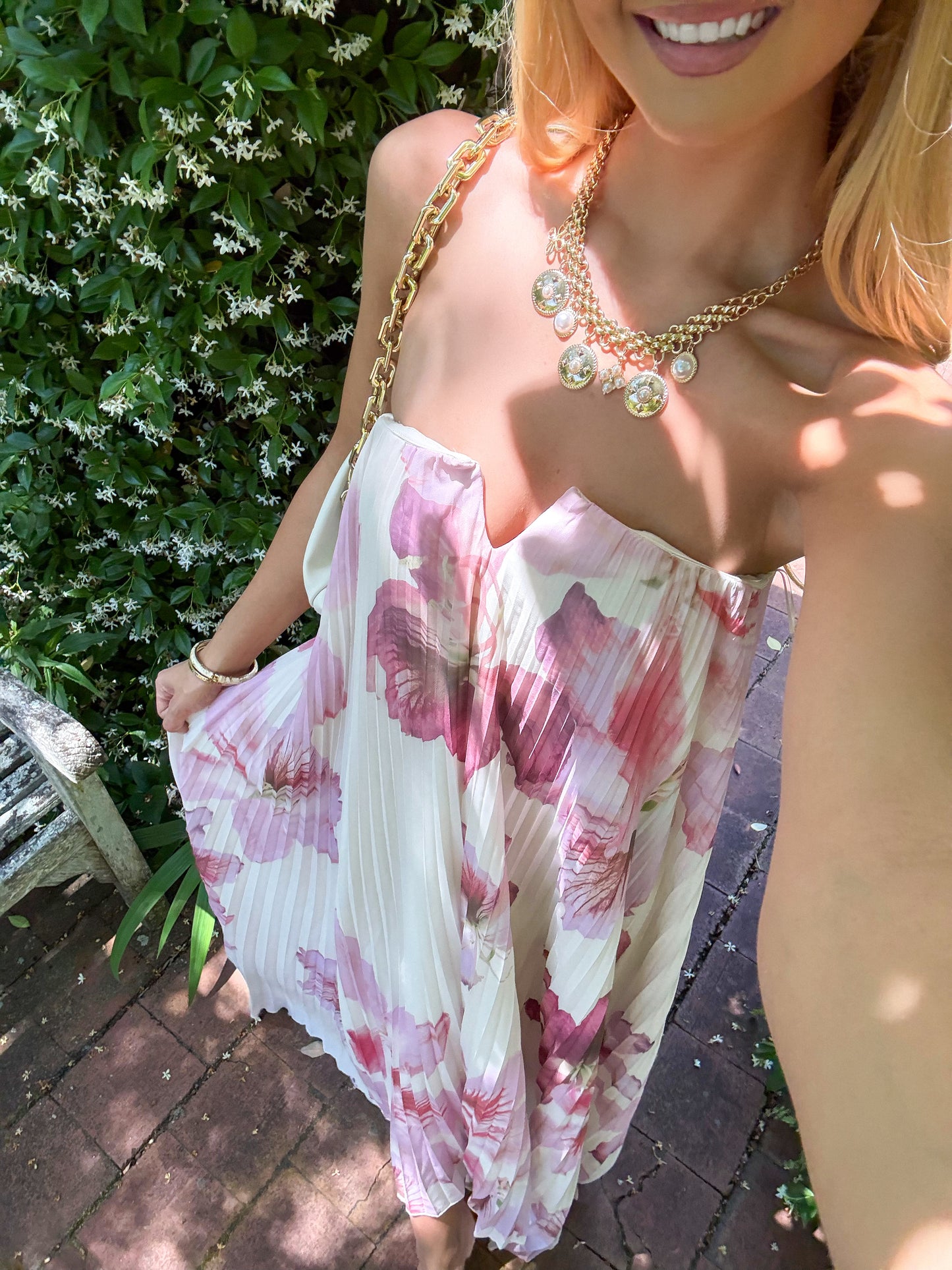 Orchid Breeze Pleated Maxi Dress