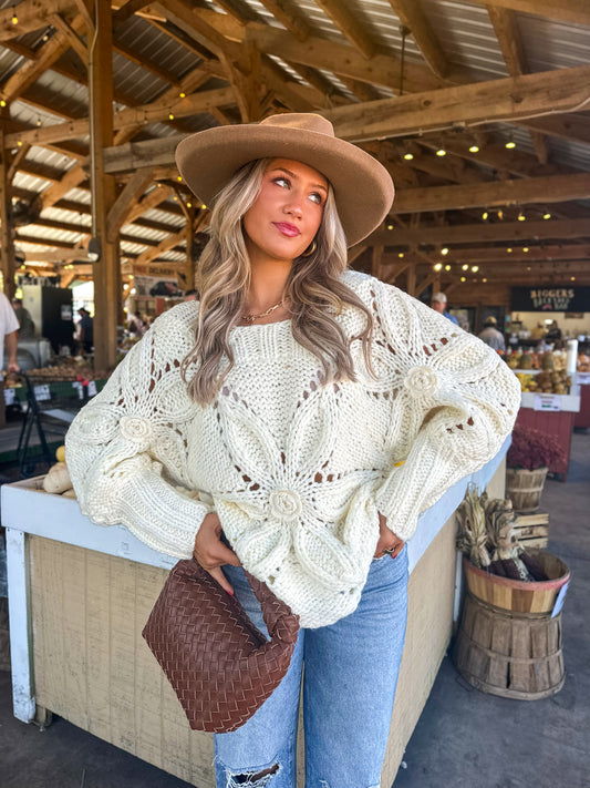 Rosetta Ivory Knit Sweater