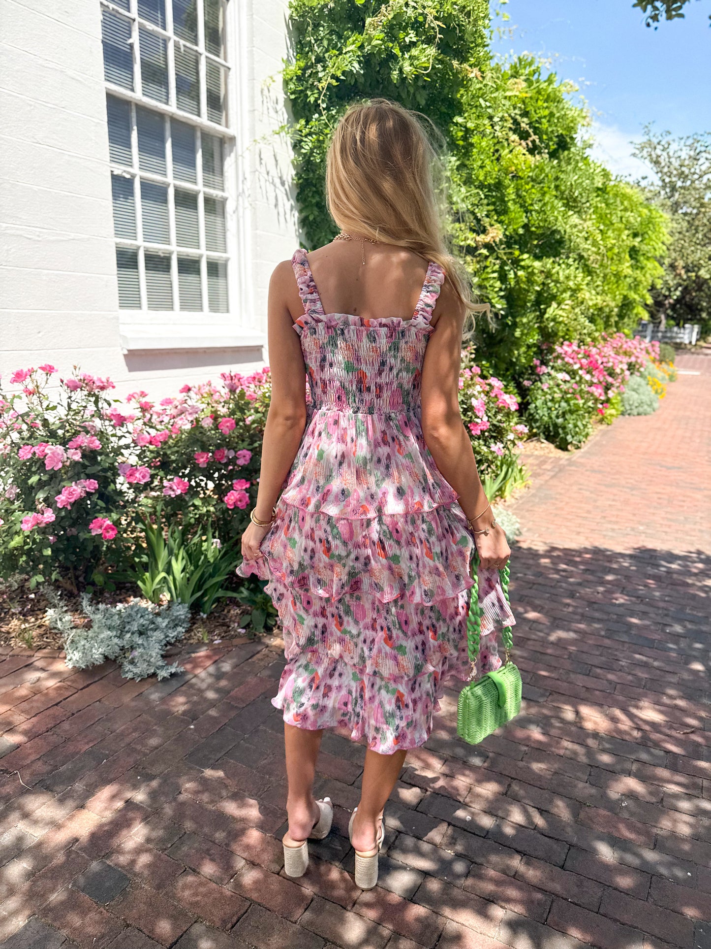 LaBelle Floral Tiered Midi Dress