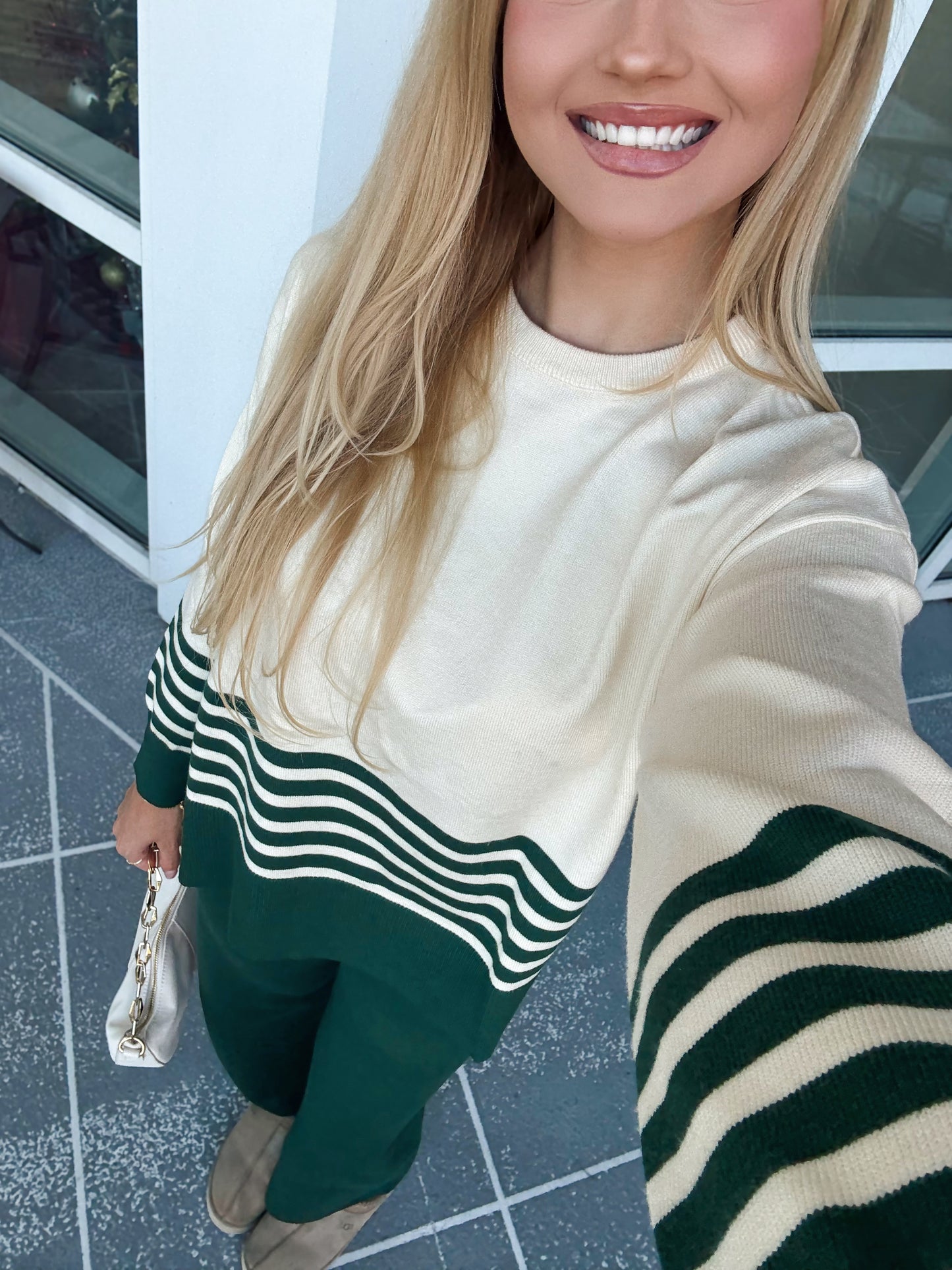 Evergreen Stripe Lounge Set