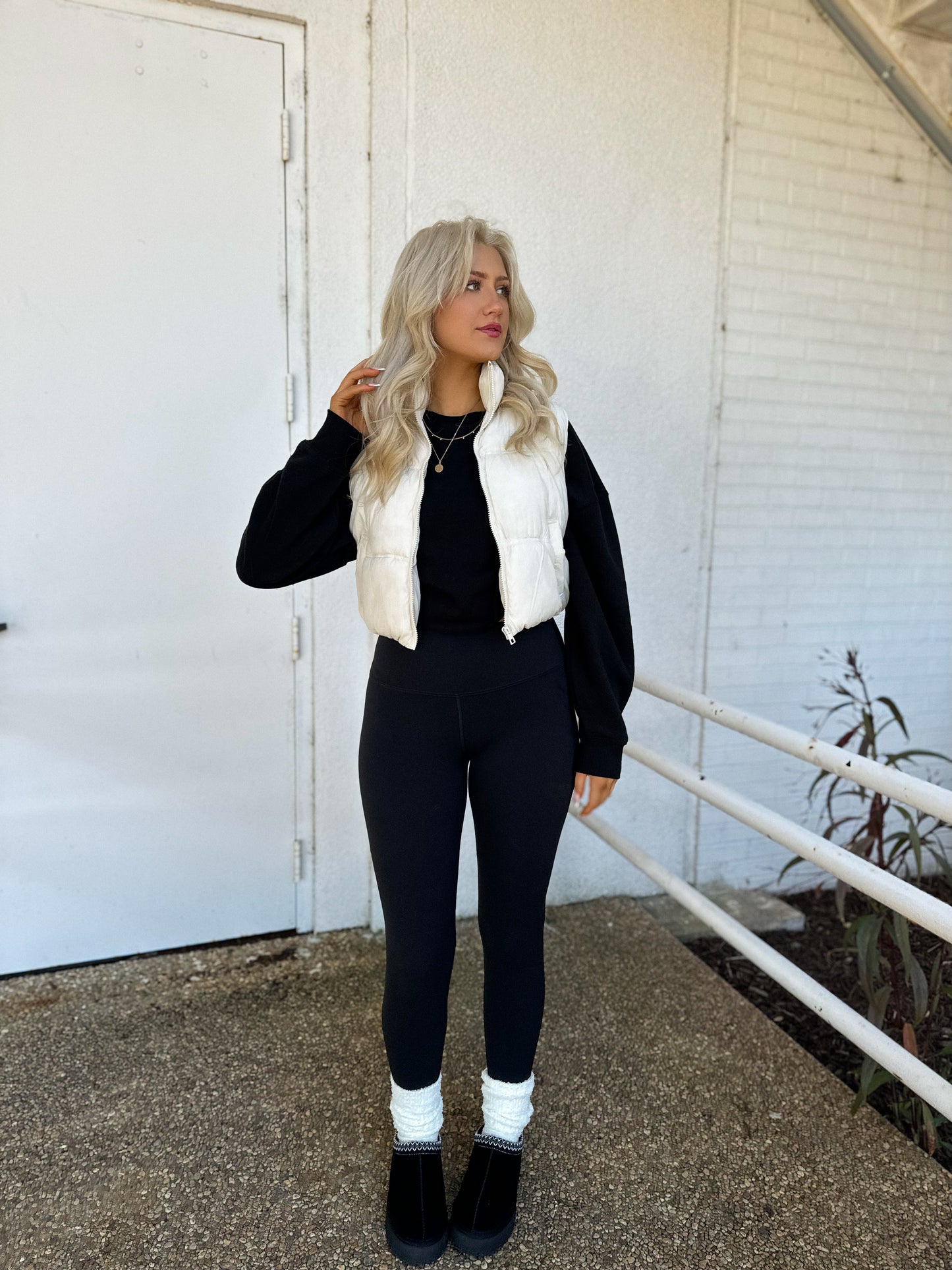 Back At It Puffer Vest: Ivory