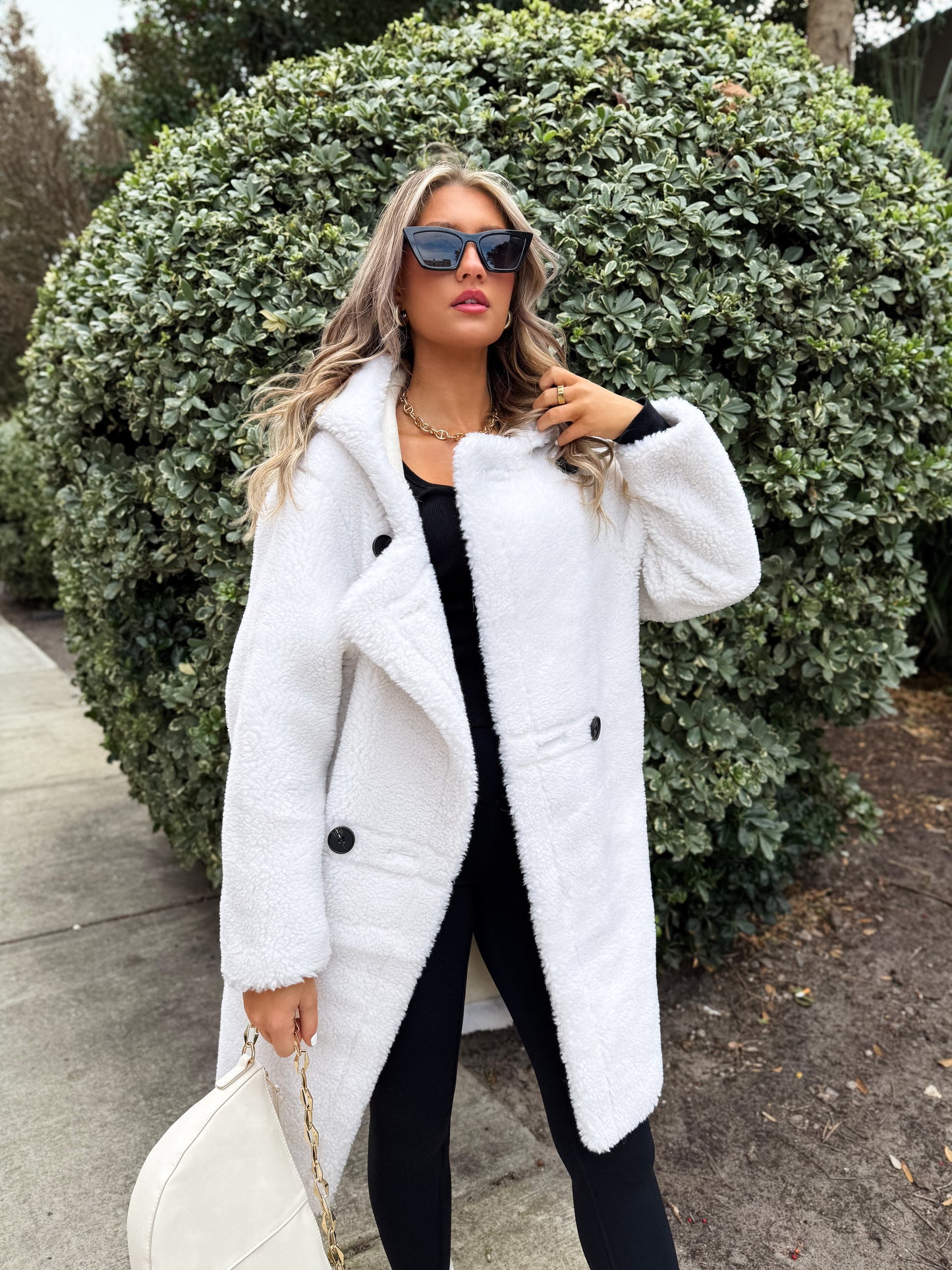 Go Where You Choose Sherpa Coat: White