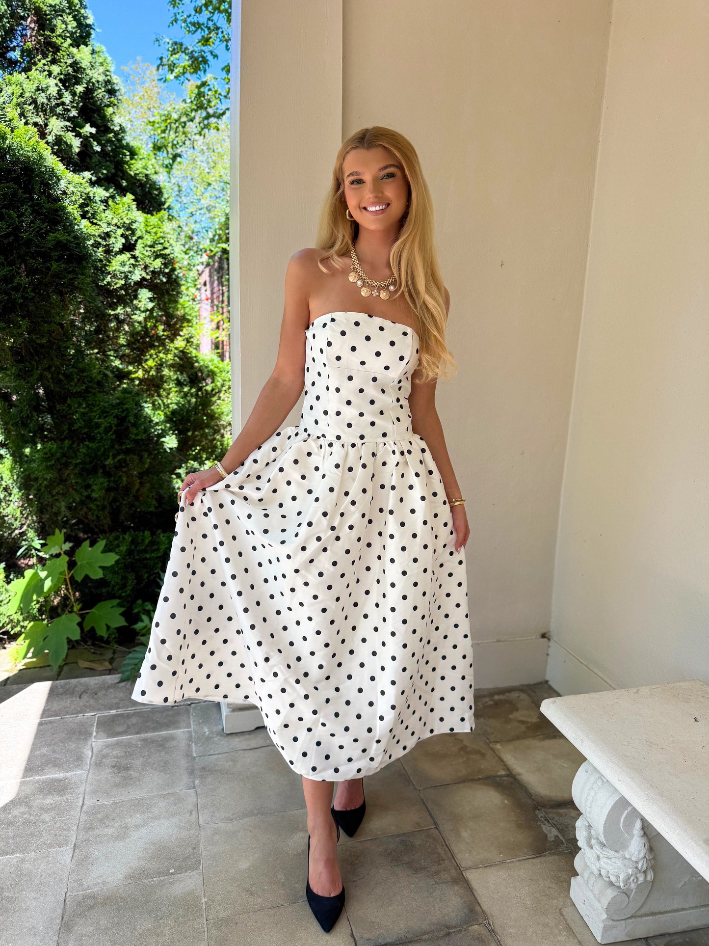 Polka Dot Charm Midi Dress