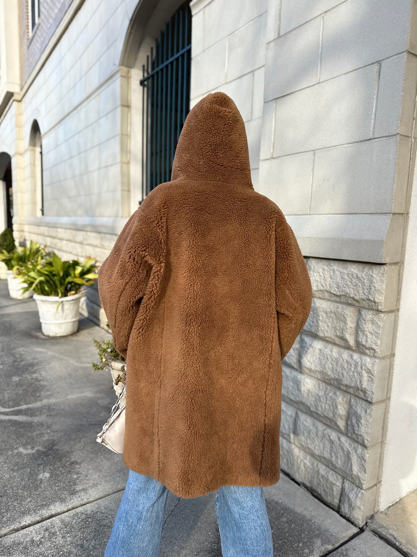 Go Where You Choose Sherpa Coat: Brown