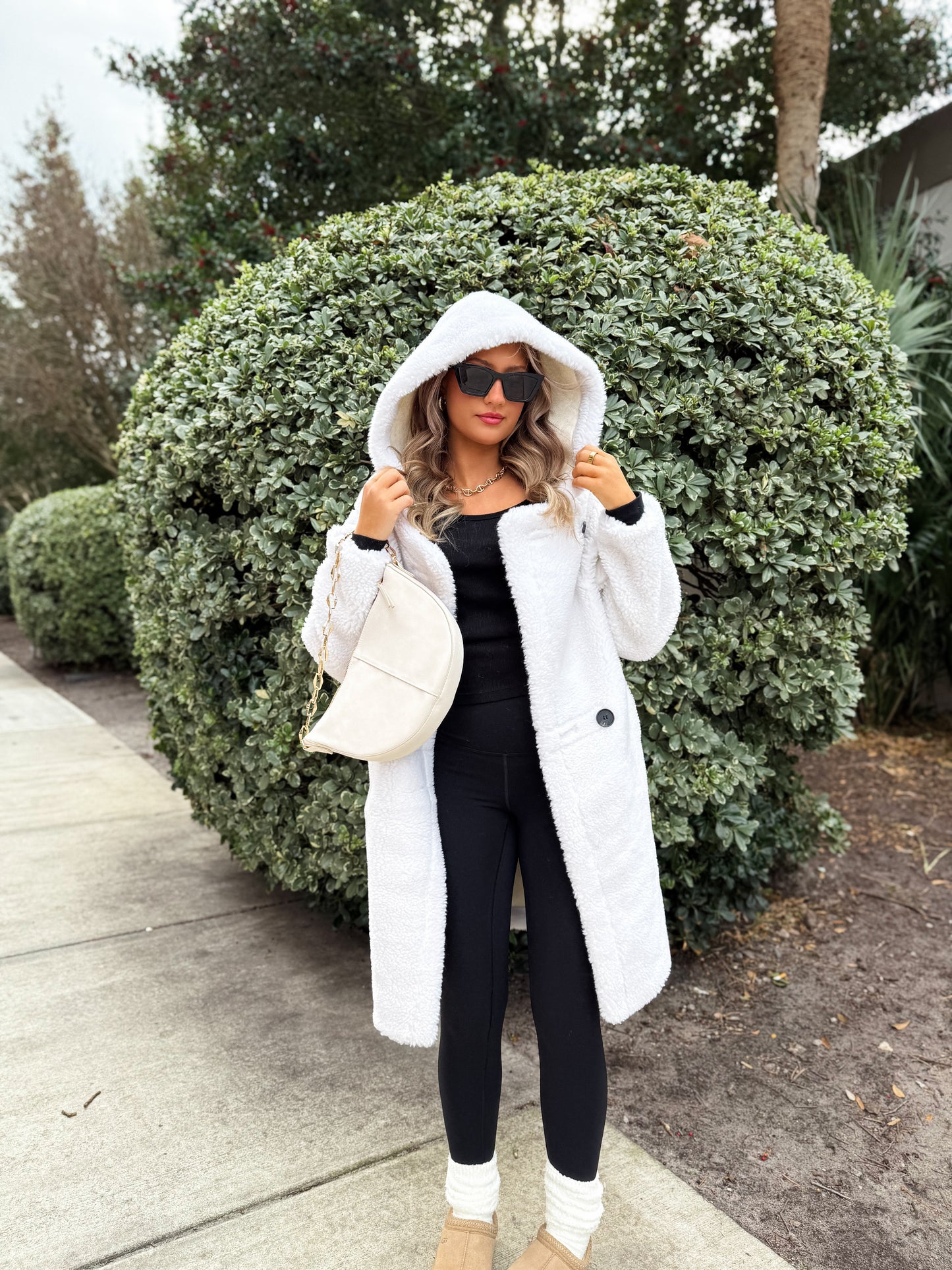 Go Where You Choose Sherpa Coat: White