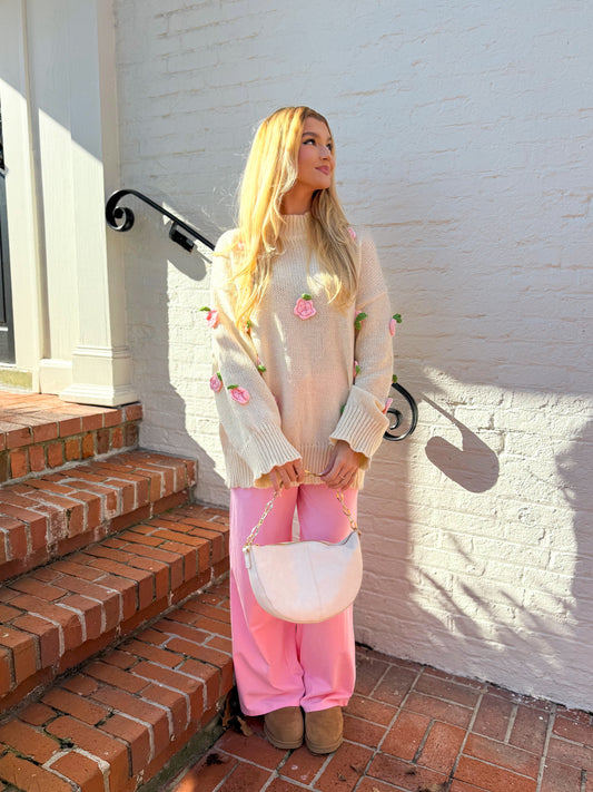 Rosette Romance Oversized Sweater