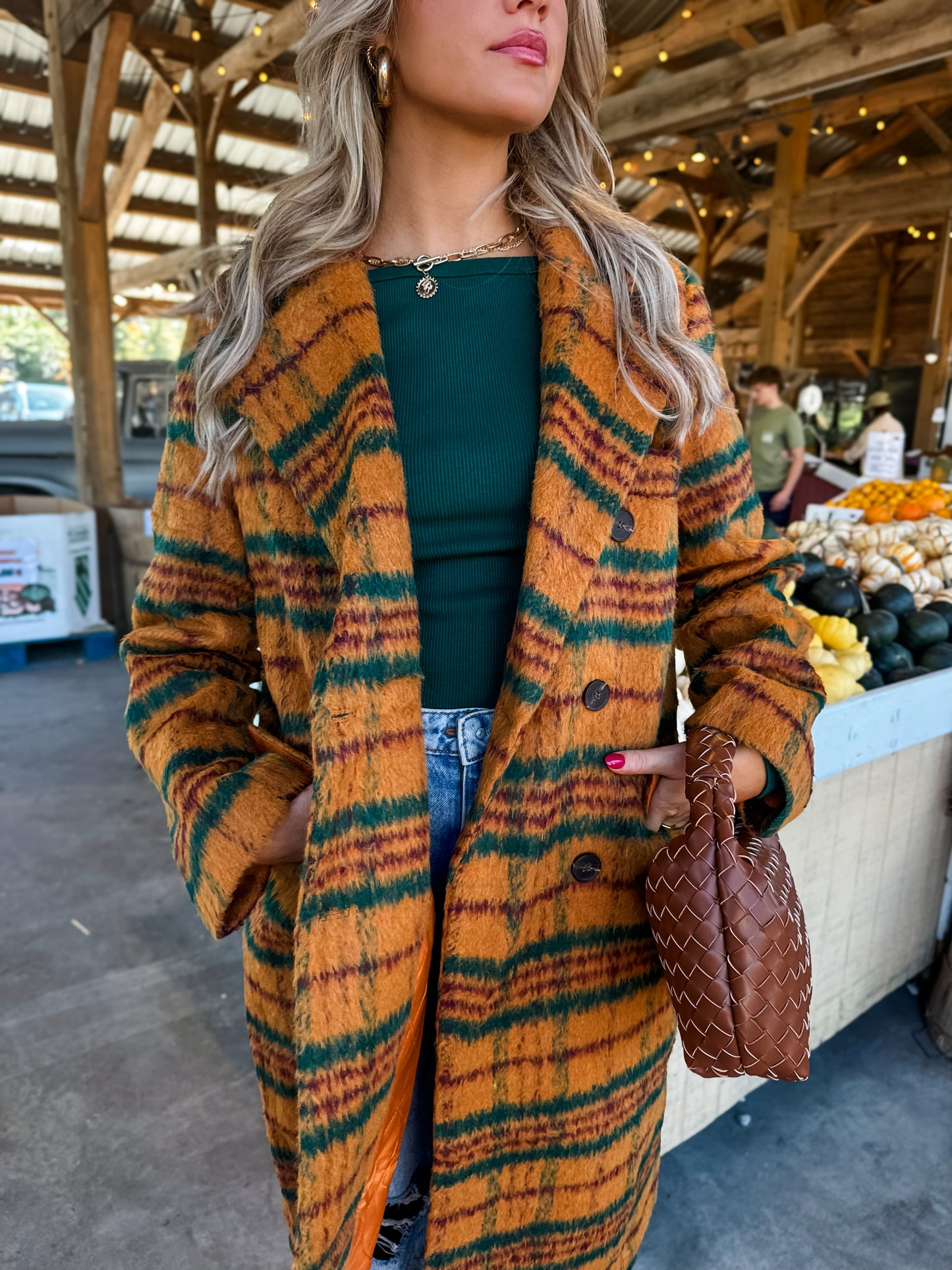 Apple Spiced Plaid Coat